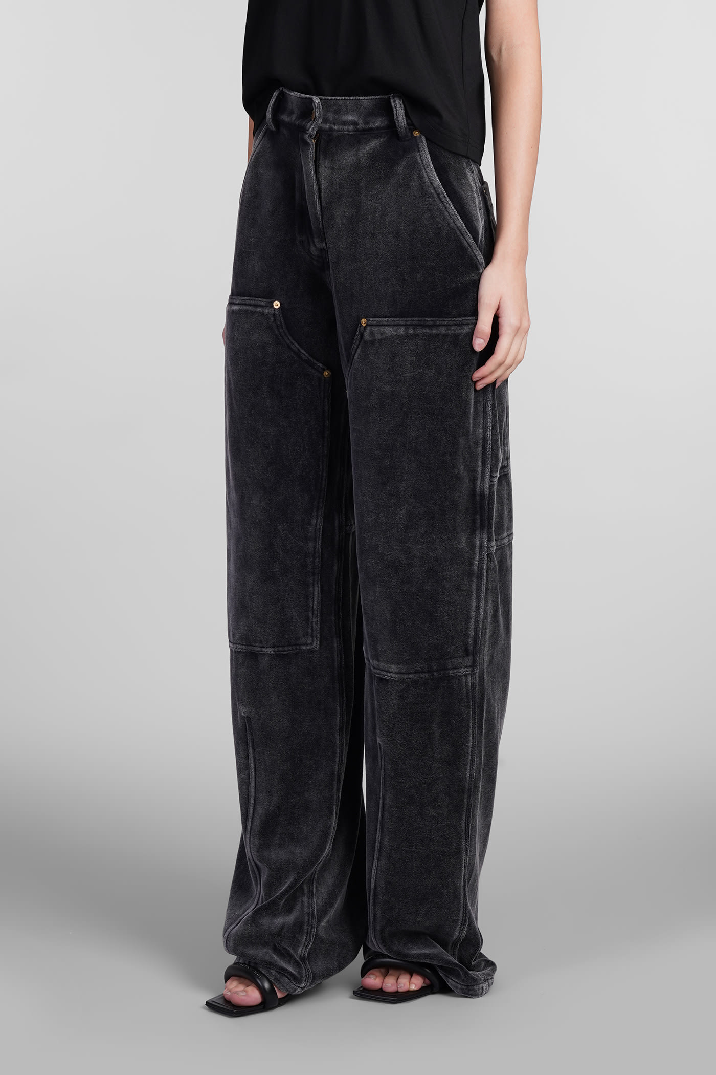 Shop Alexander Wang Pants In Black Cotton