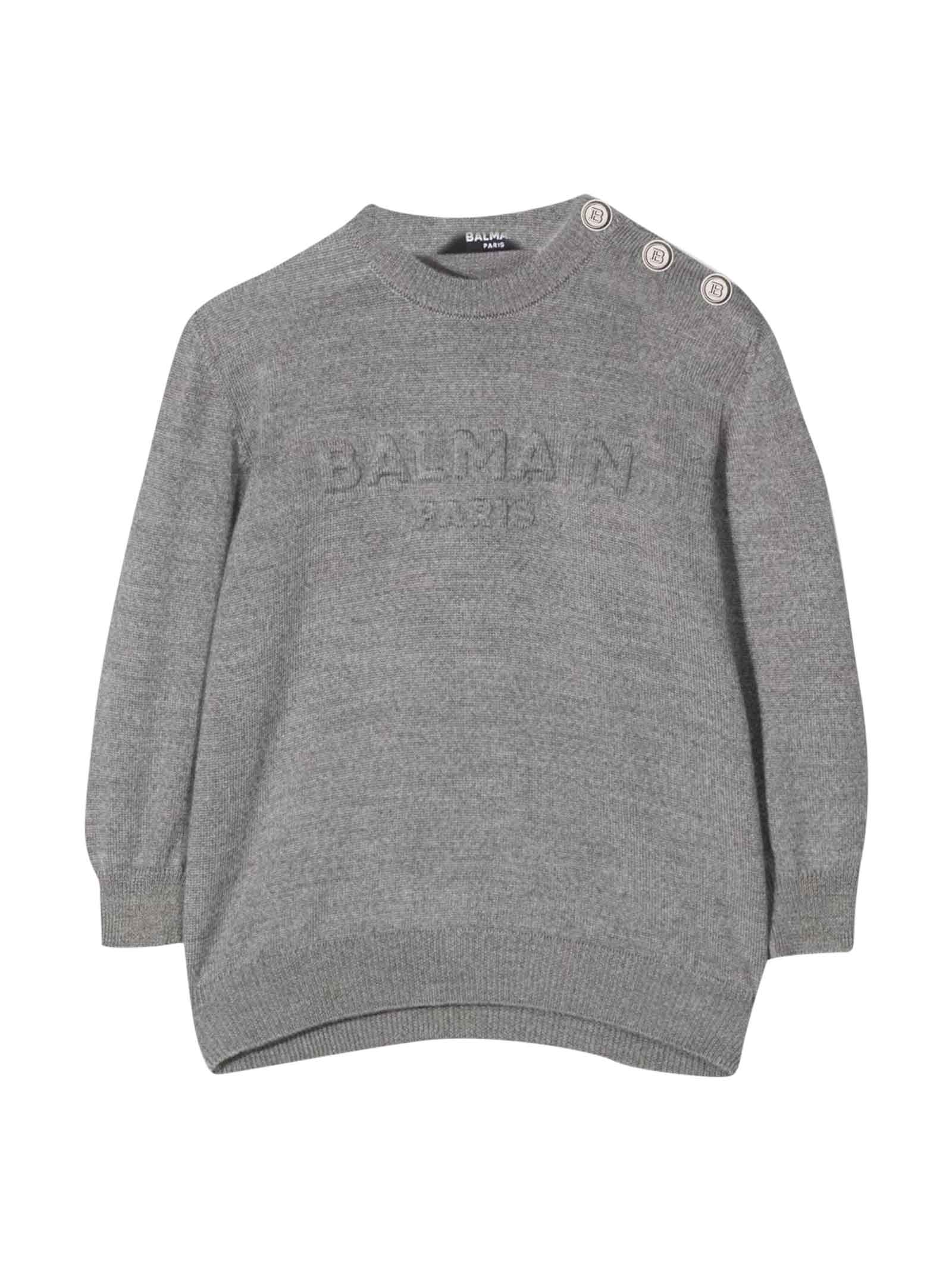 Balmain Newborn Gray Sweater