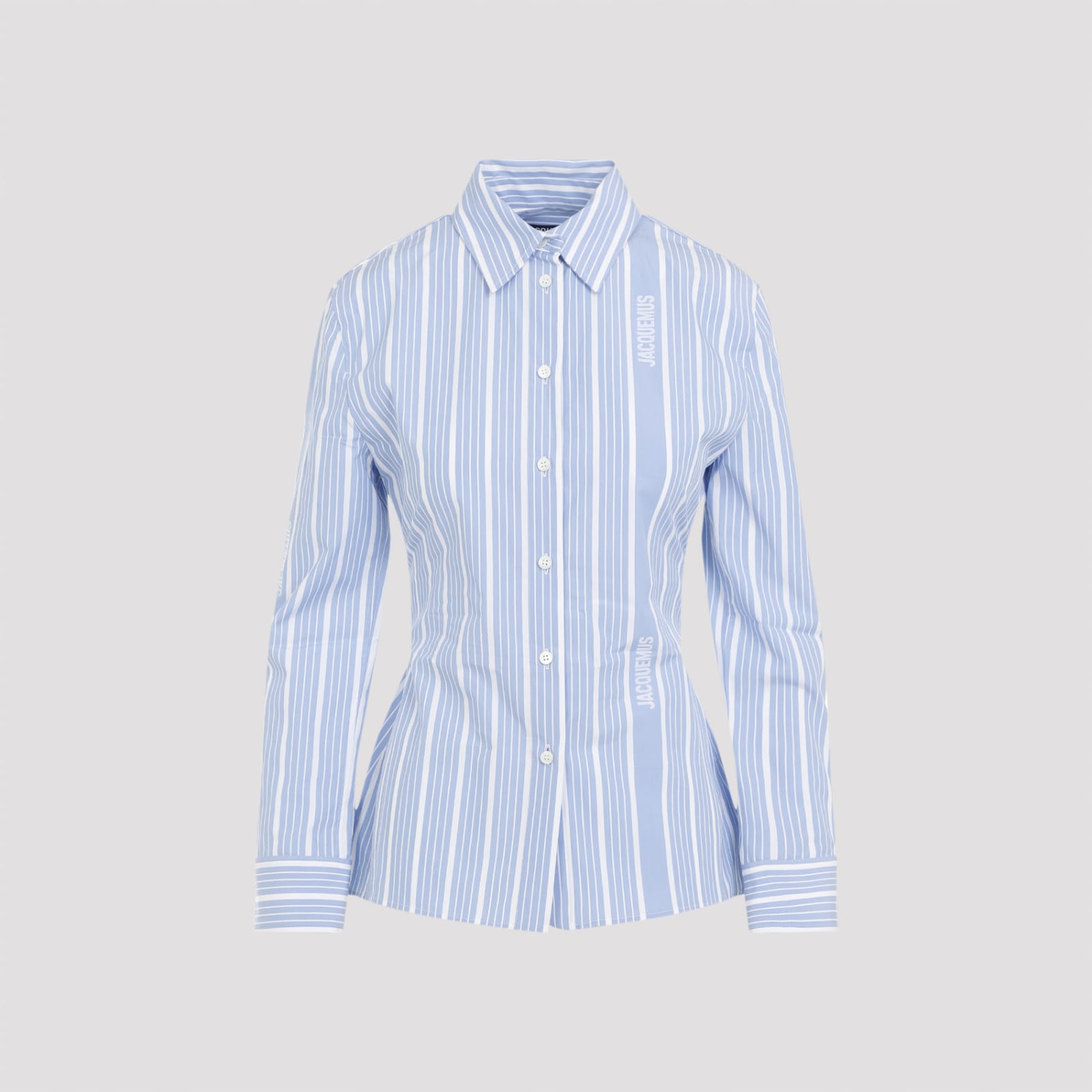 Jacquemus Striped Shirt With Cut-out In Ev Jacquard Business Big Log