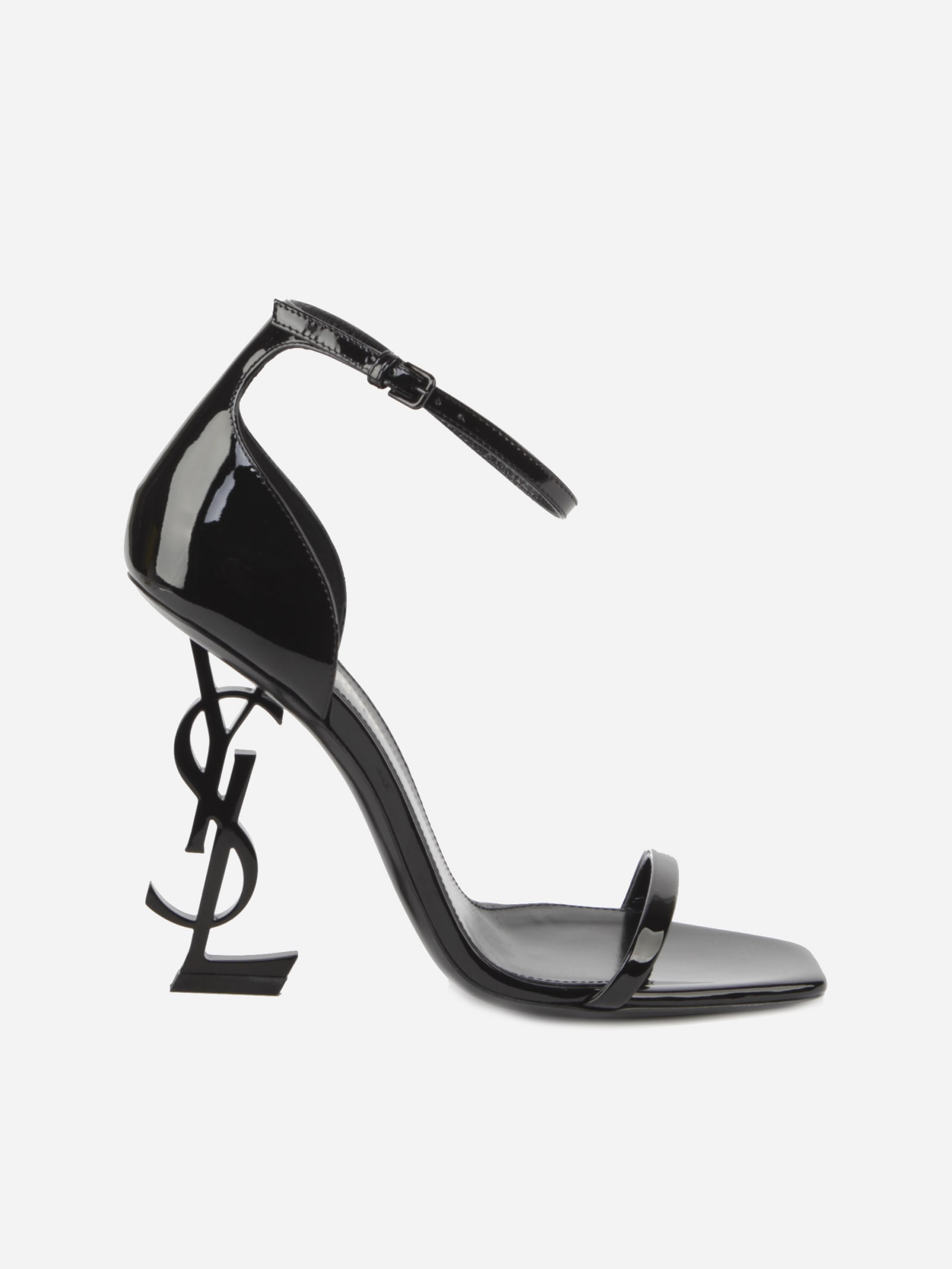 Saint Laurent Opyum Sandals In Black Patent Leather