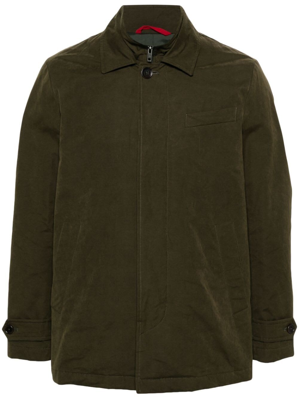 Shop Fay Short Morning Jacket In Dark Military