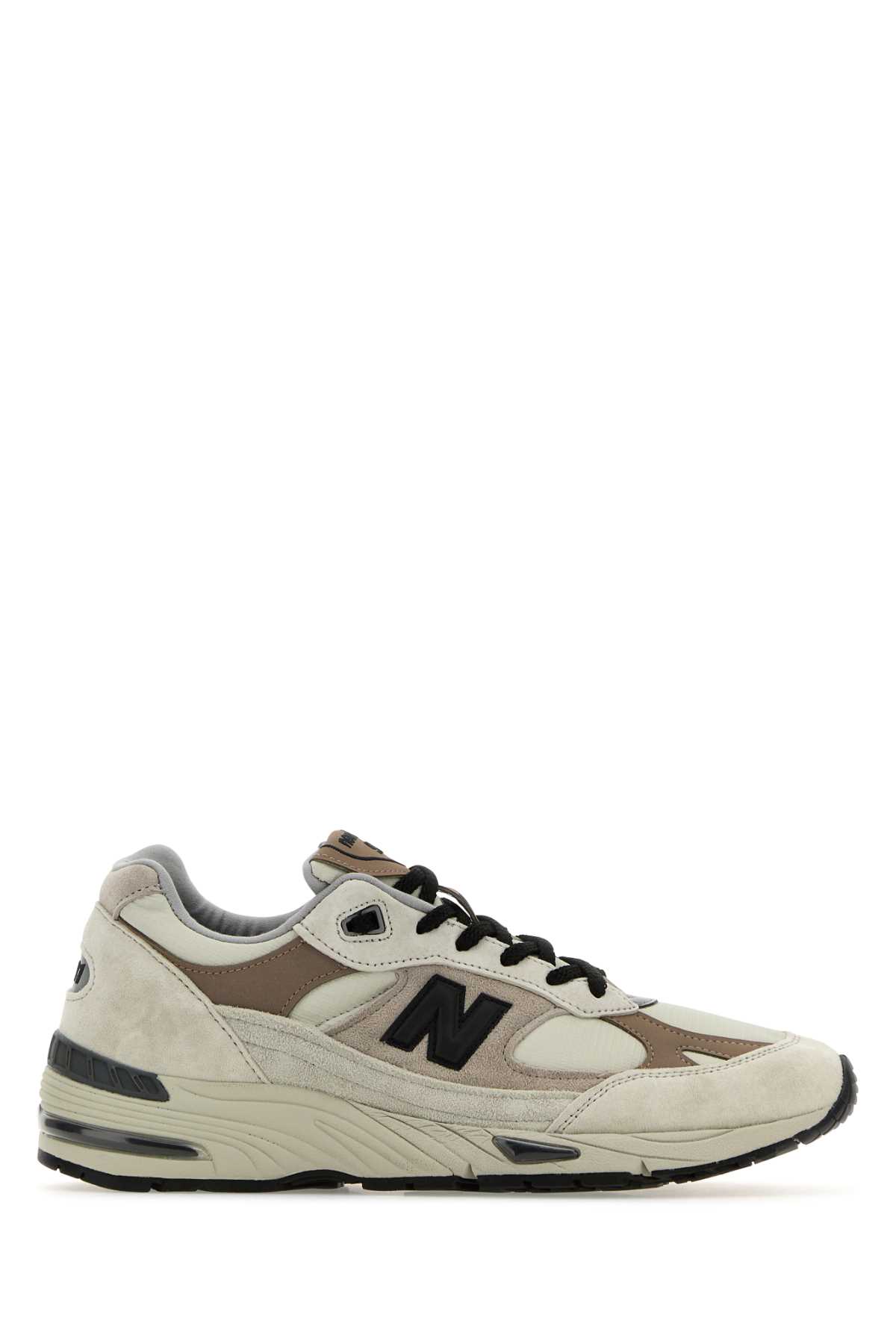 Shop New Balance Multicolor Leather And Fabric Made In Usa 991 Sneakers In Beige