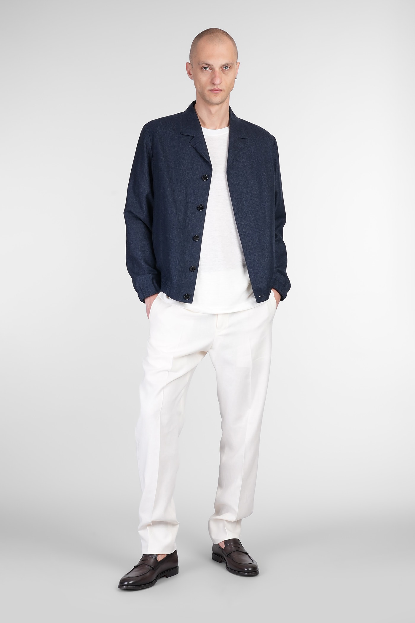 Zegna T-shirt In Beige Linen
