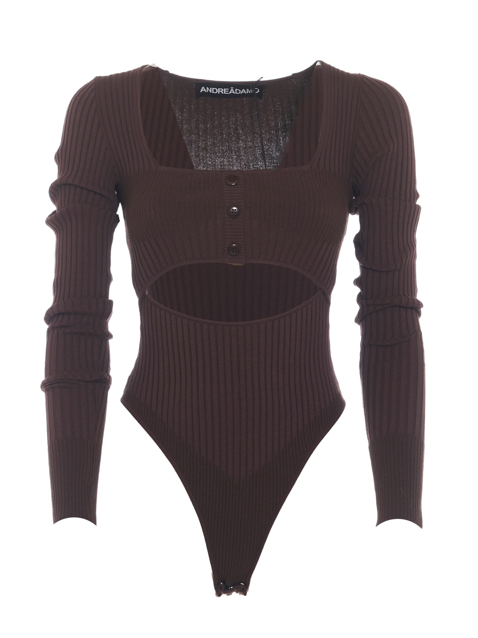 ANDREADAMO Ribbed Knit Body With Layers Cut Out