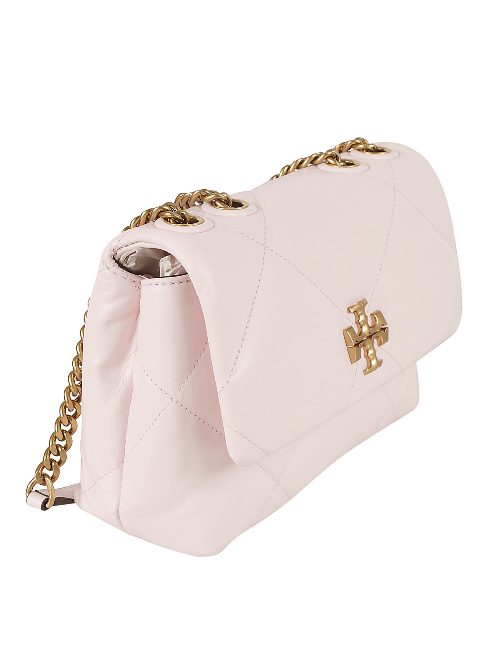 Shop Tory Burch Kira Diamond Quilt Small Convertible Shoulder Bag In Rose Salt