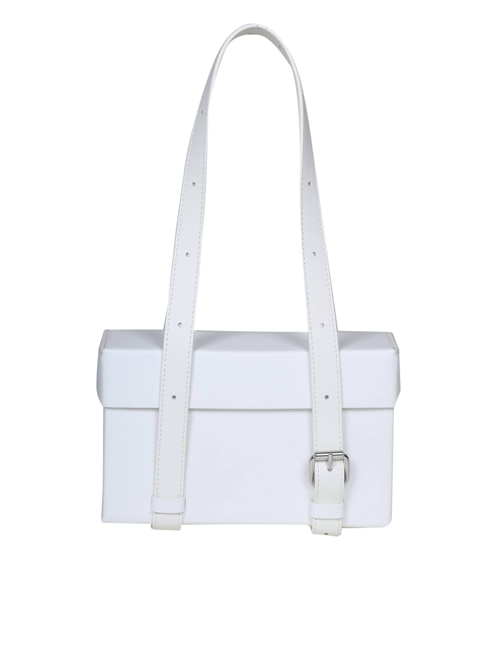 Mm6 Maison Margiela Small Clutch Box In White Leather In White