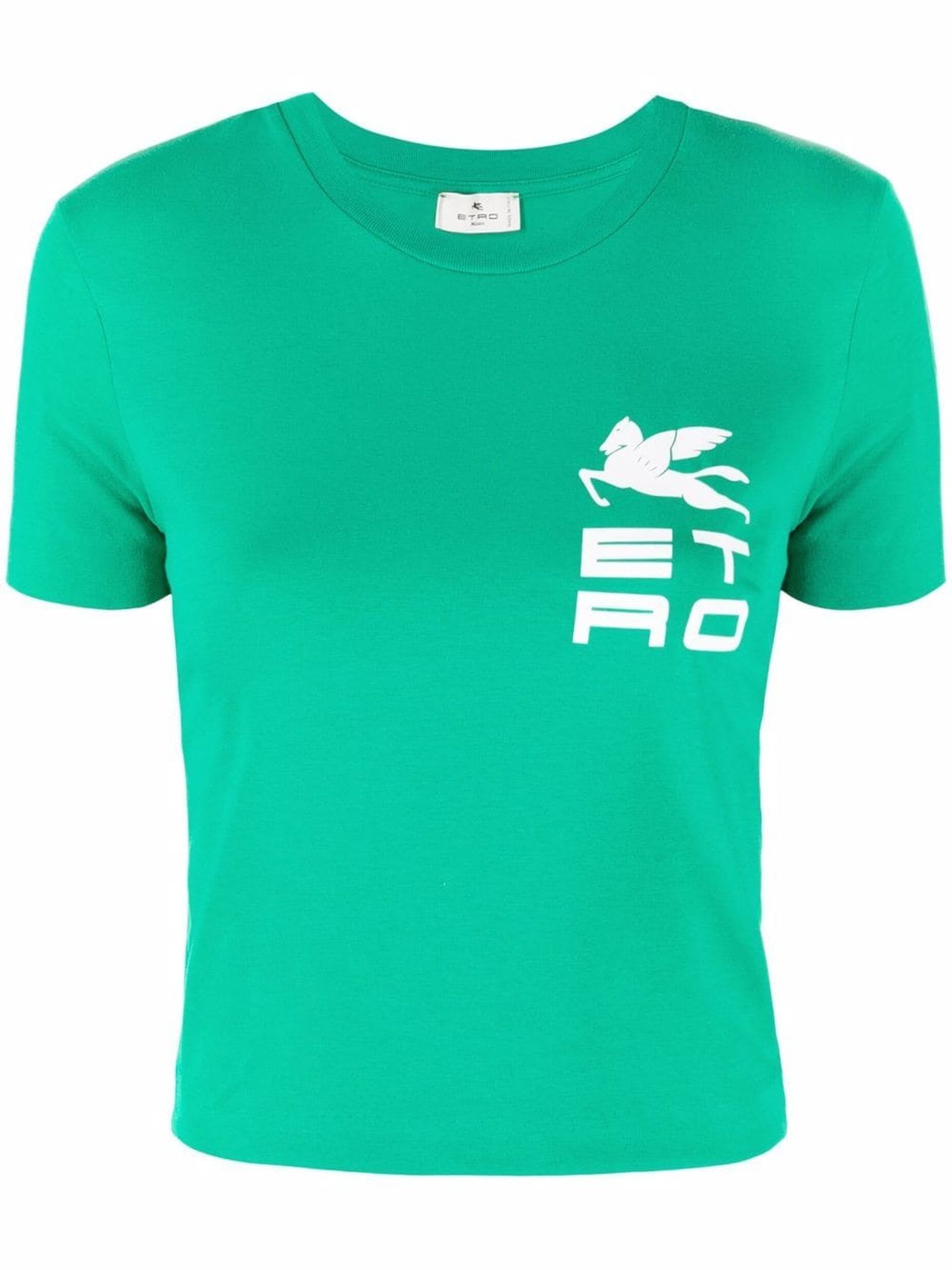 Etro Green Cotton T-shirt