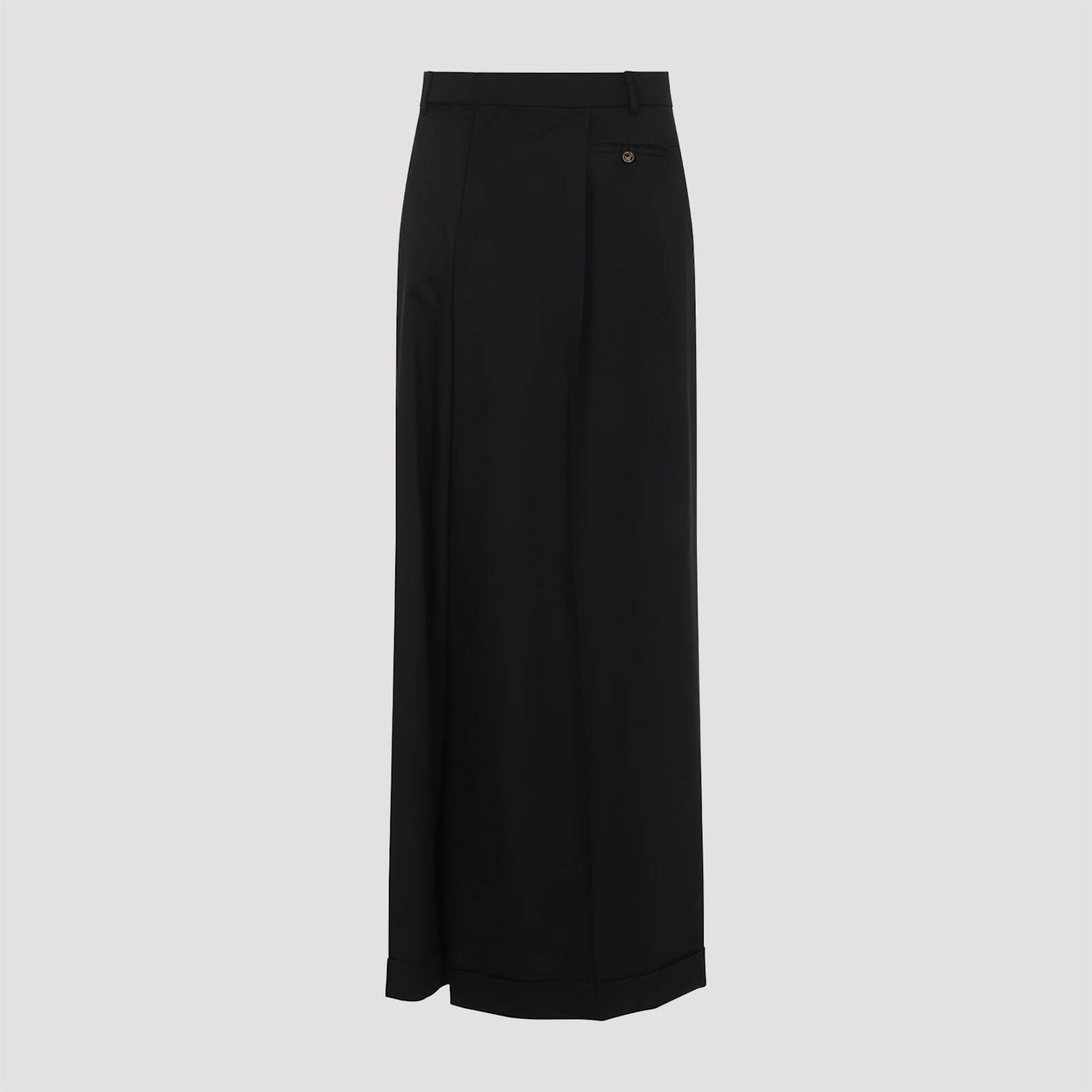 Moschino High-waisted Black Maxi Skirt With Pleated Design In Nero