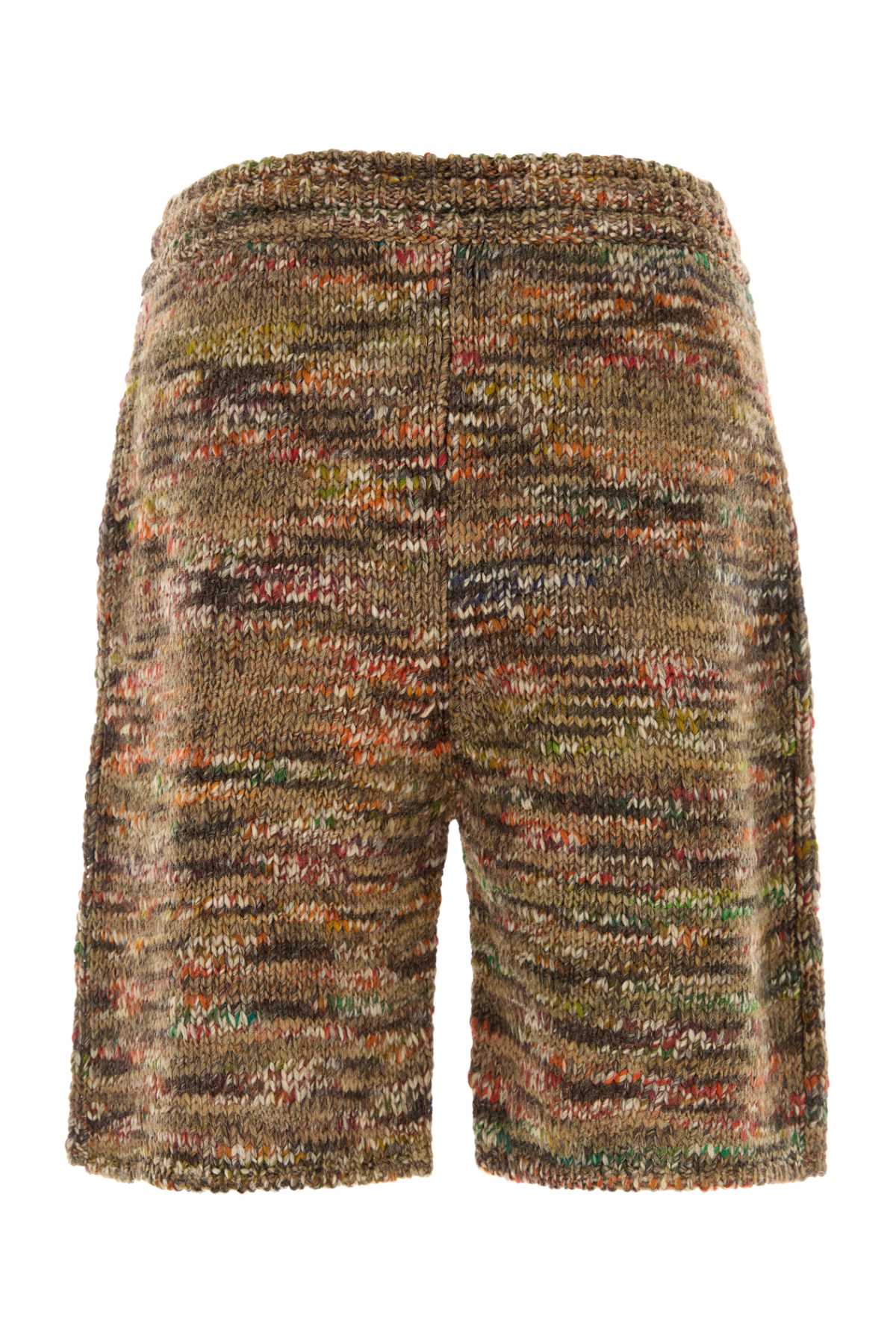 Alanui Multicolor Wool Blend Grunge Beat Bermuda Shorts In Brown
