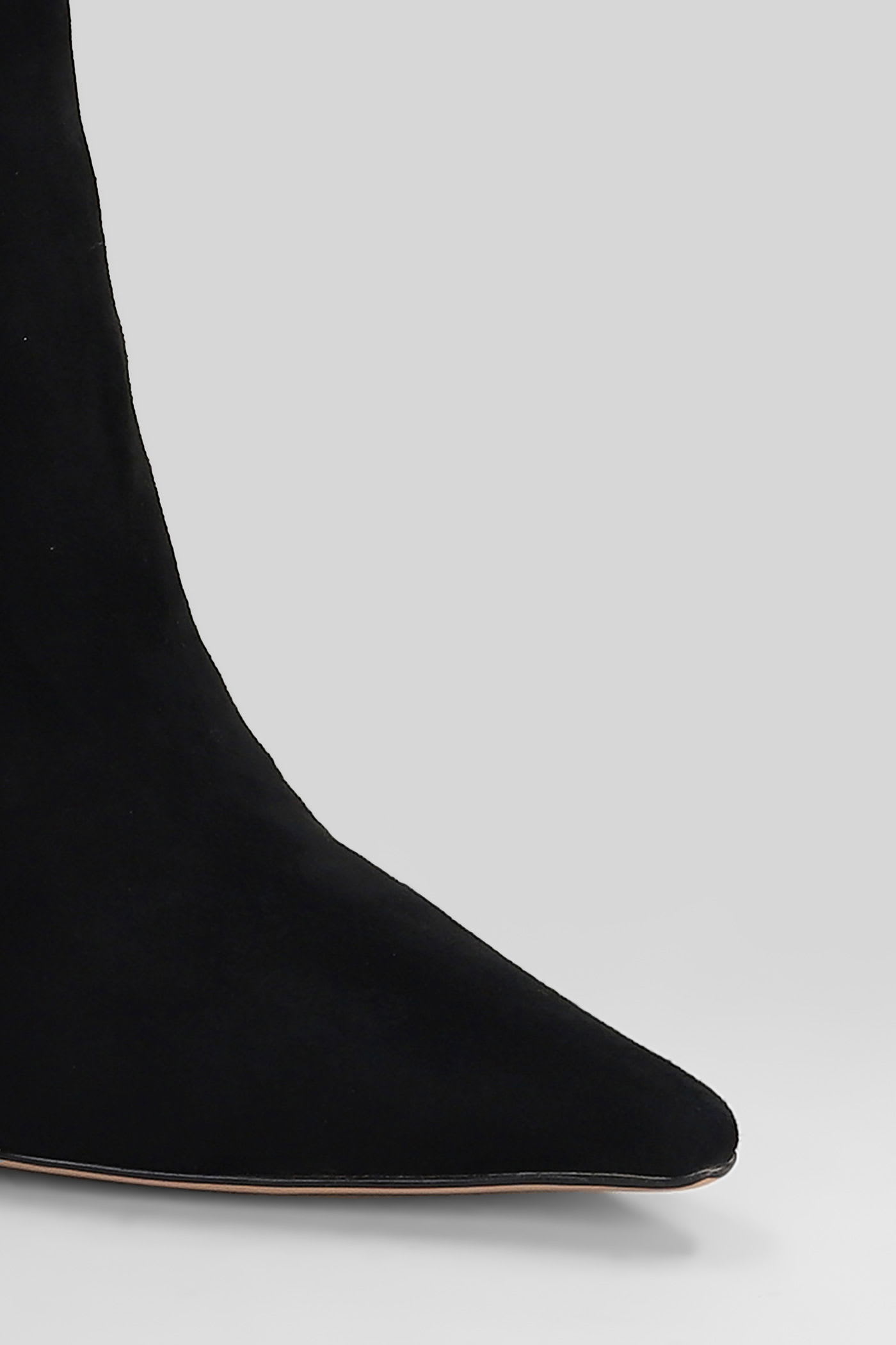 Lola Cruz High Heels Ankle Boots In Black Suede In Black
