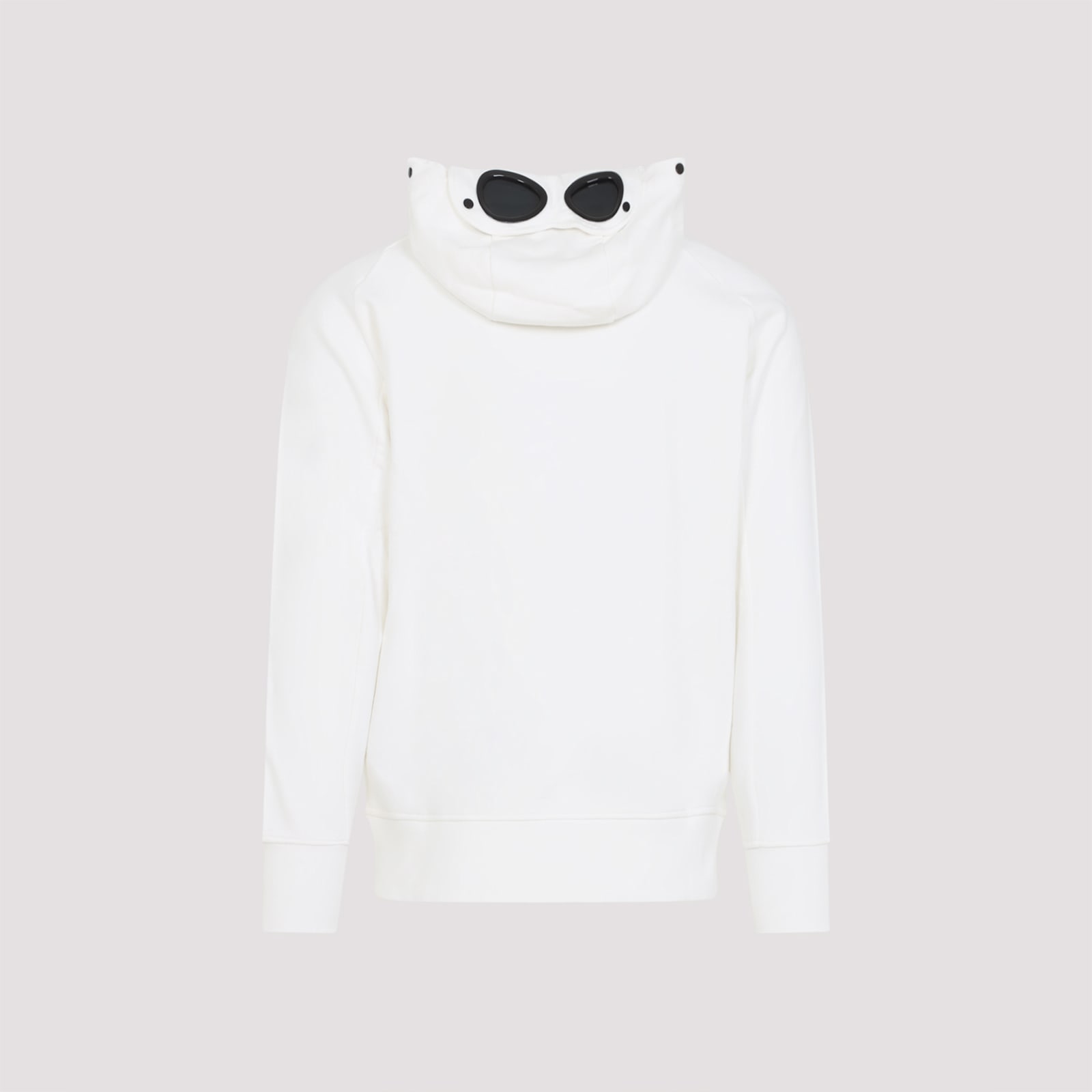 C.p. Company Hooded Sweatshirt With Functional Goggles Detail In White