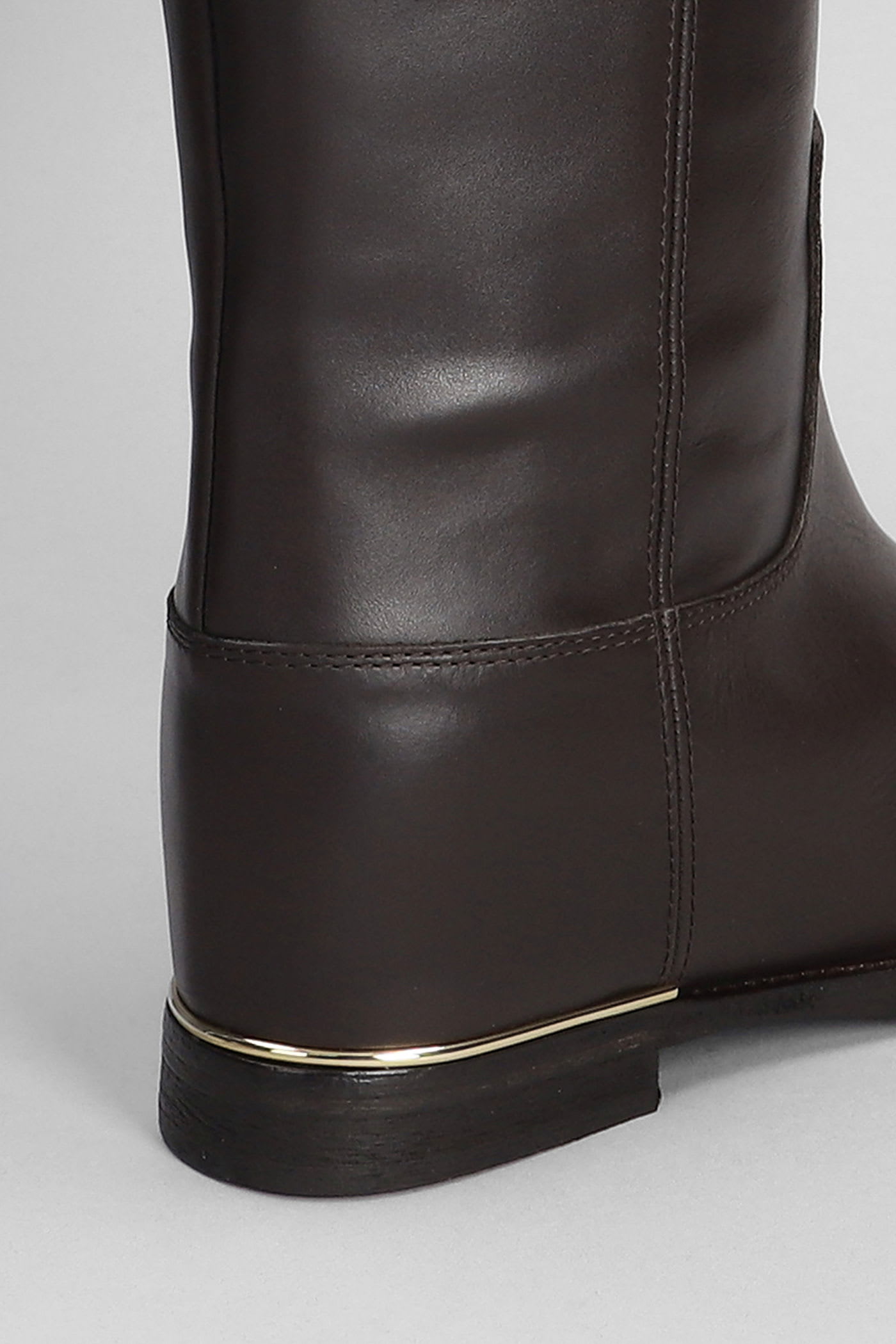 Via Roma 15 In Dark Brown Leather In Brown