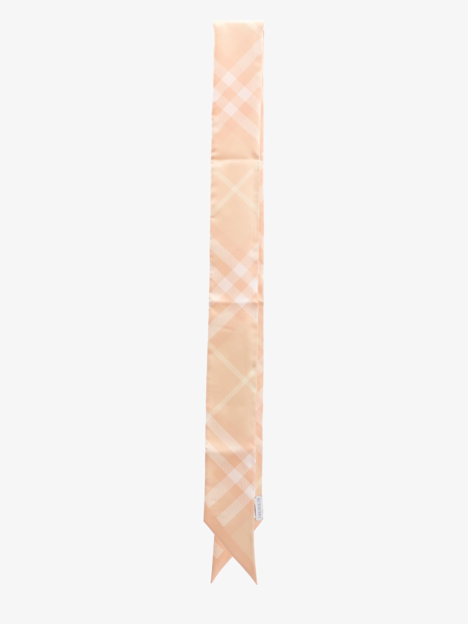 Shop Burberry Skinny Check Scarf In Pink