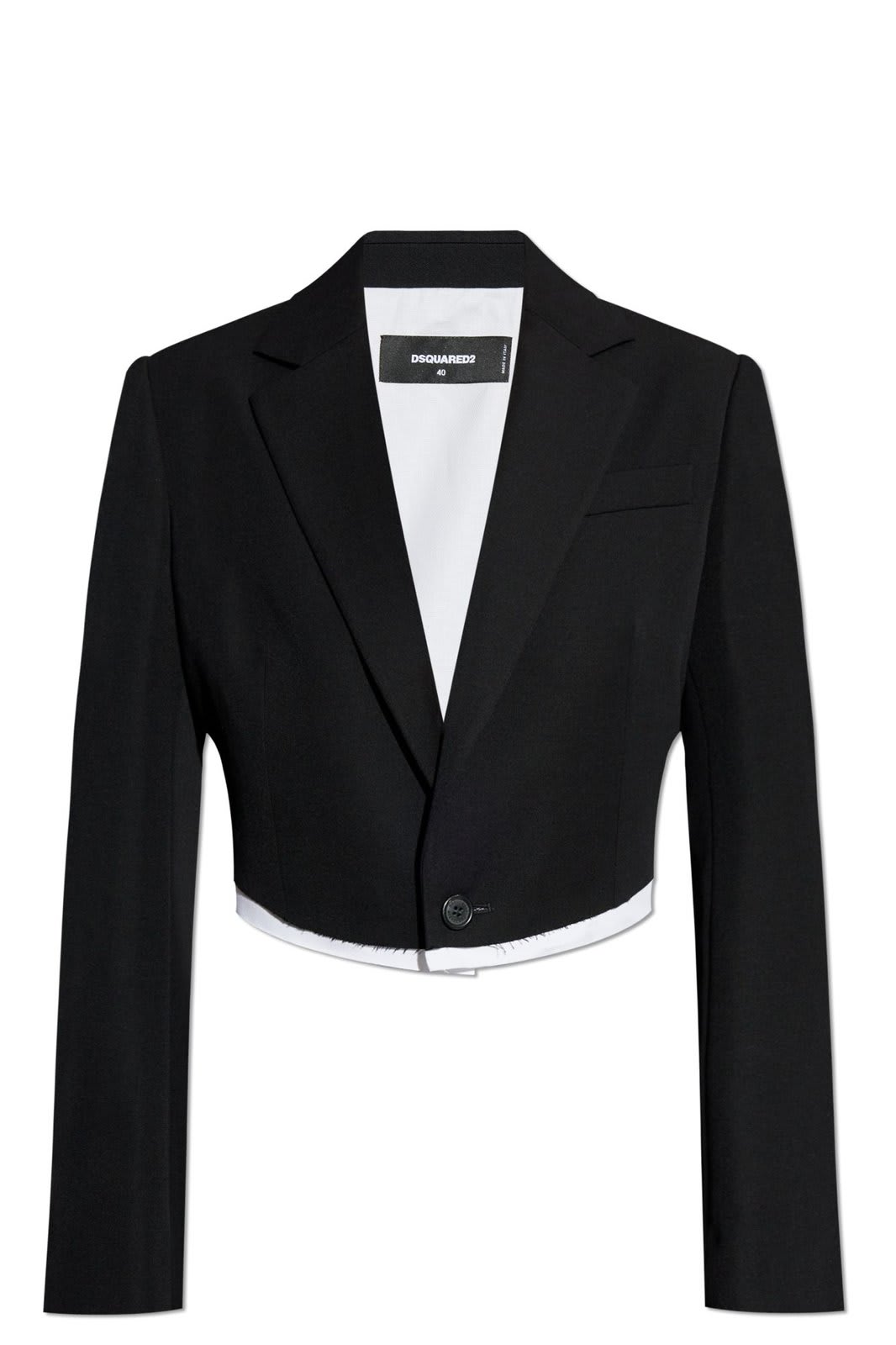 Single Breasted Raw-edge Cropped Blazer Dsquared2