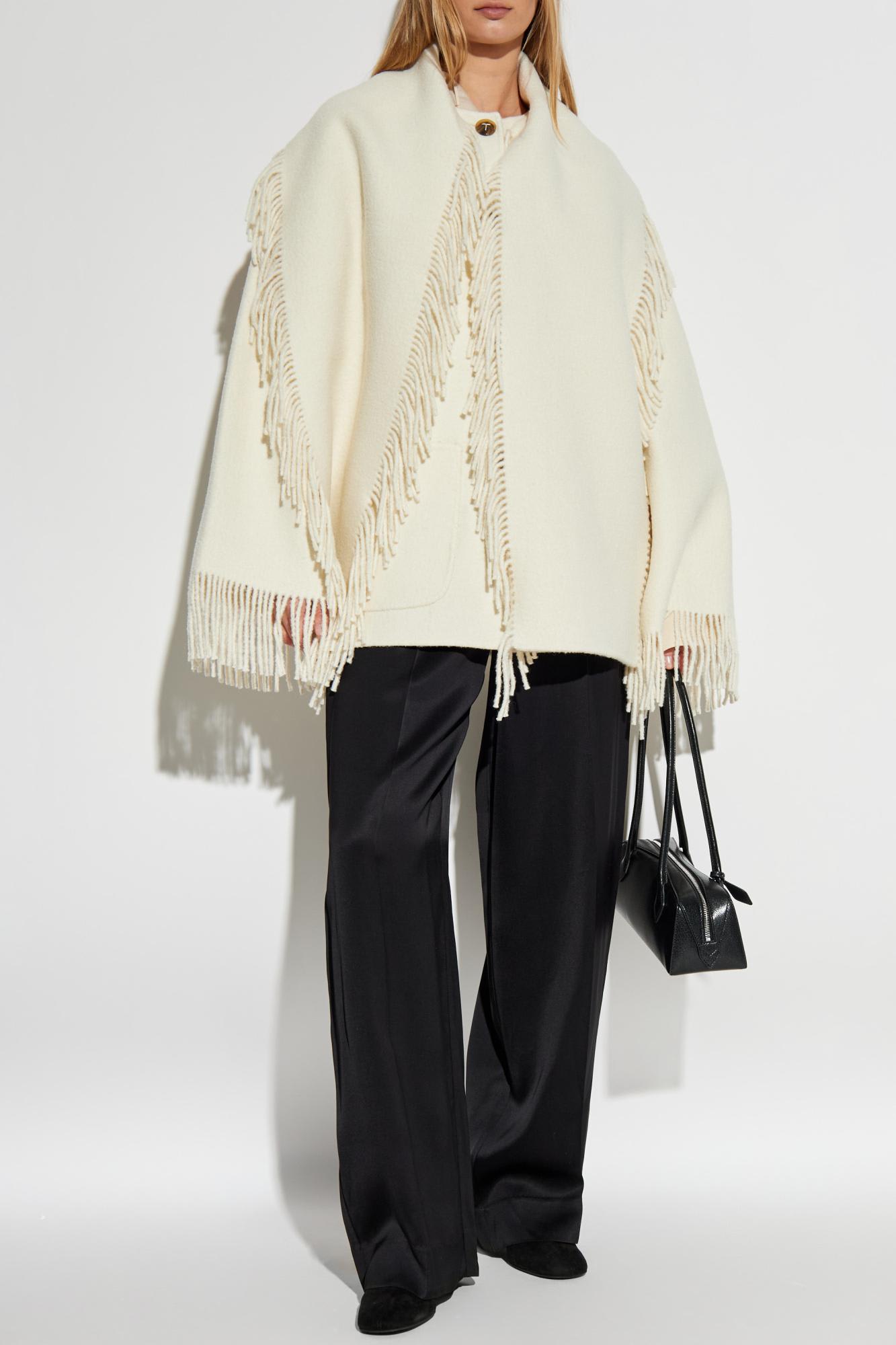 Totême Toteme Wool Jacket With Scarf In Neutral