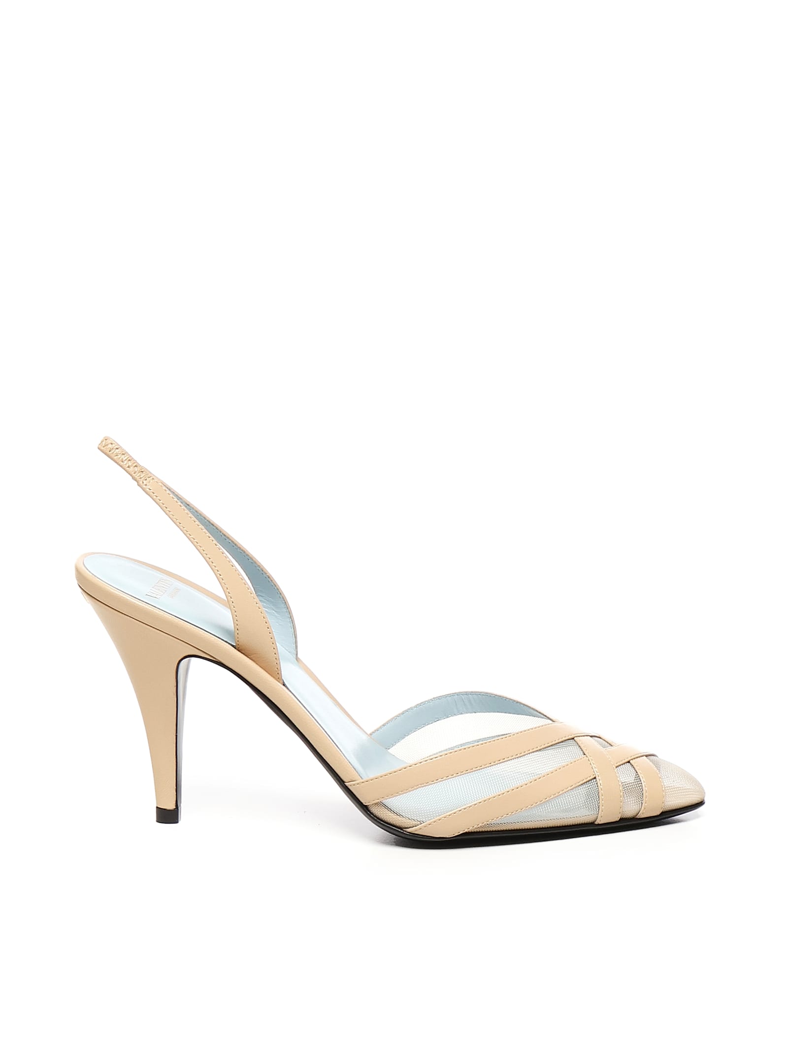 Shop Valentino Impudance Slingback In Goatskin And Mesh