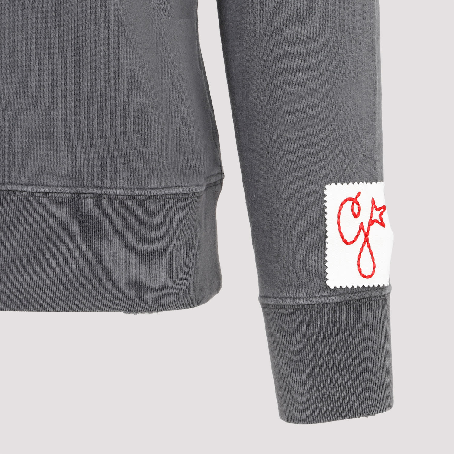 Golden Goose Golden M S Regular Sweatshirt Distressed Cotton Jersey With Logo Clothing In Gray