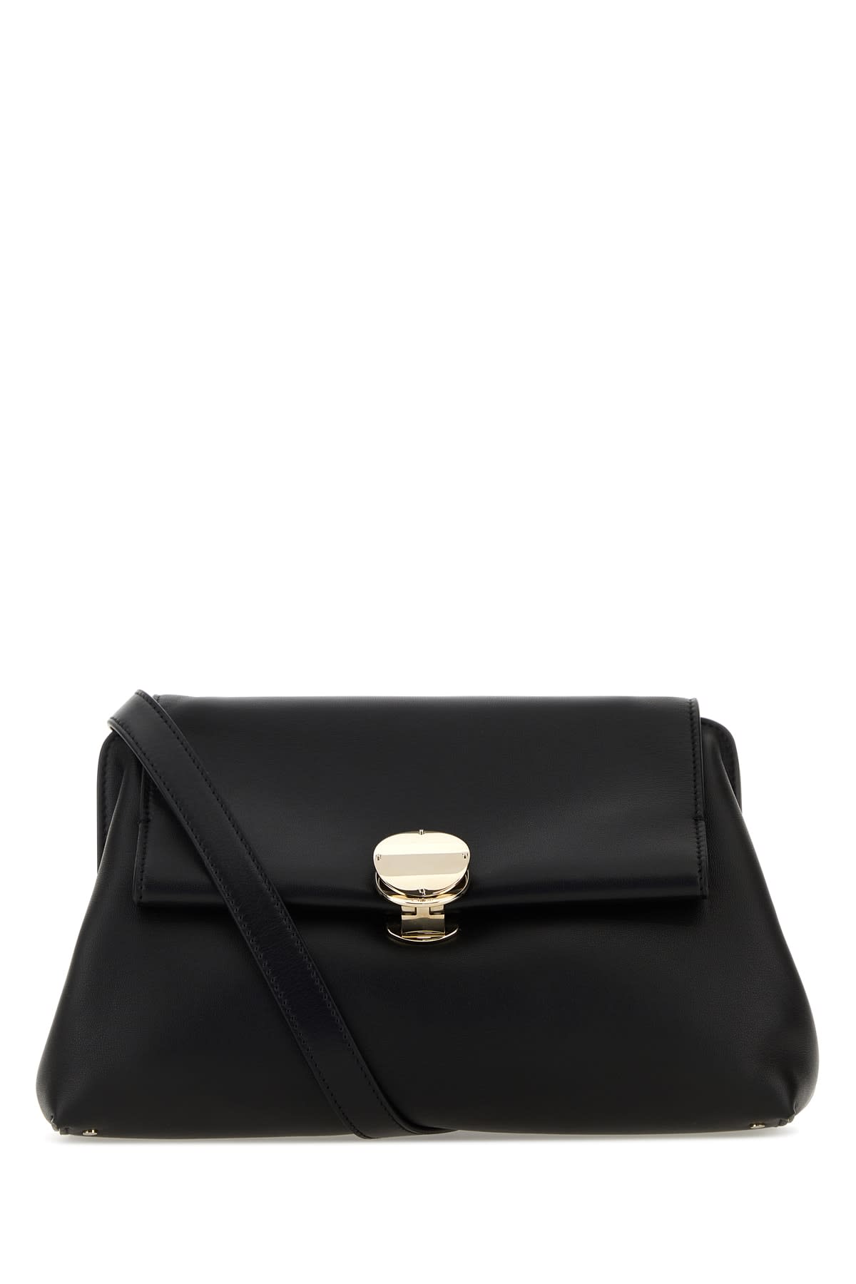 Chloé Penelope Leather-trimmed Velvet Clutch In Black