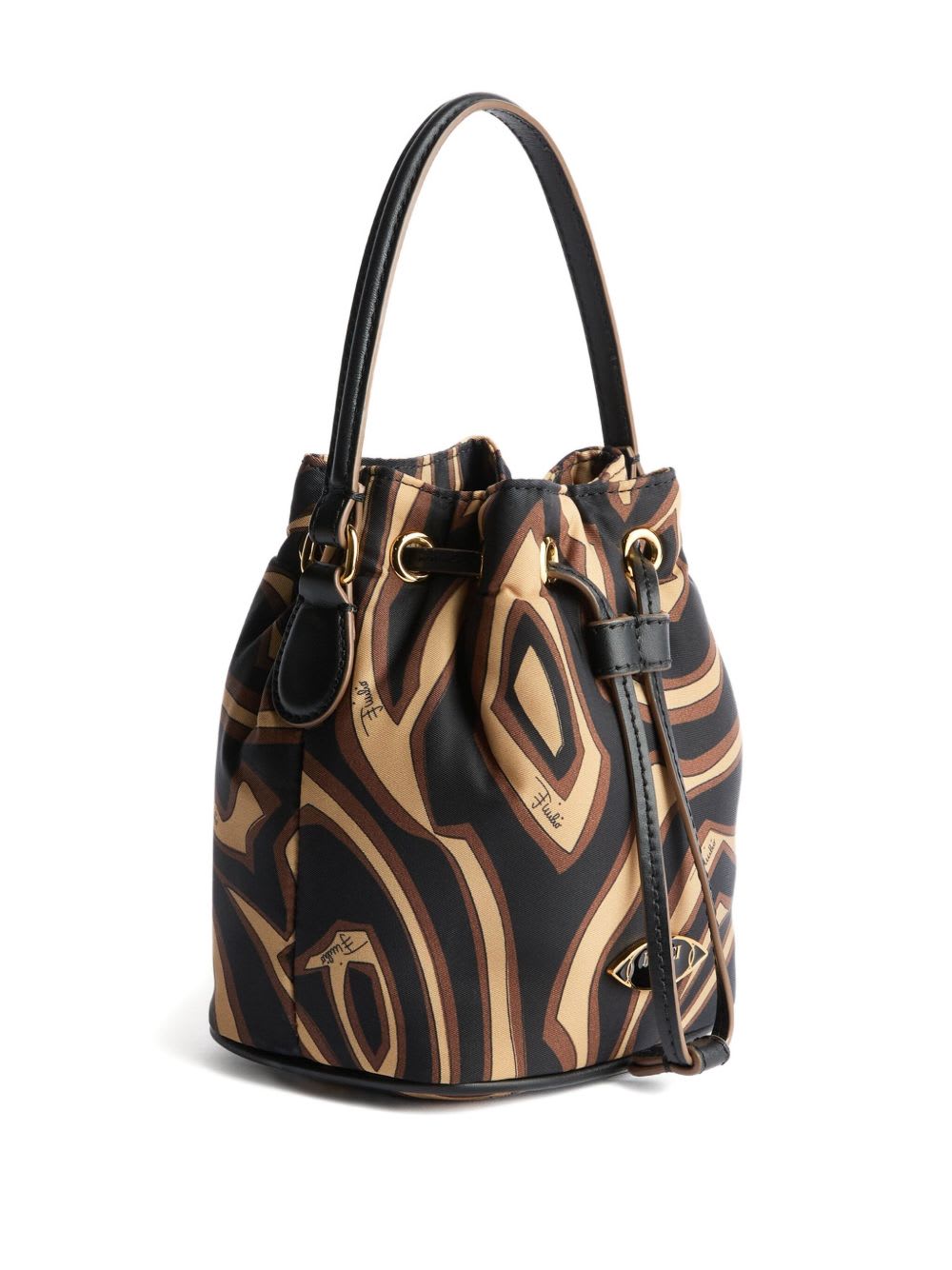 Pucci Printed Bucket Bag In Black