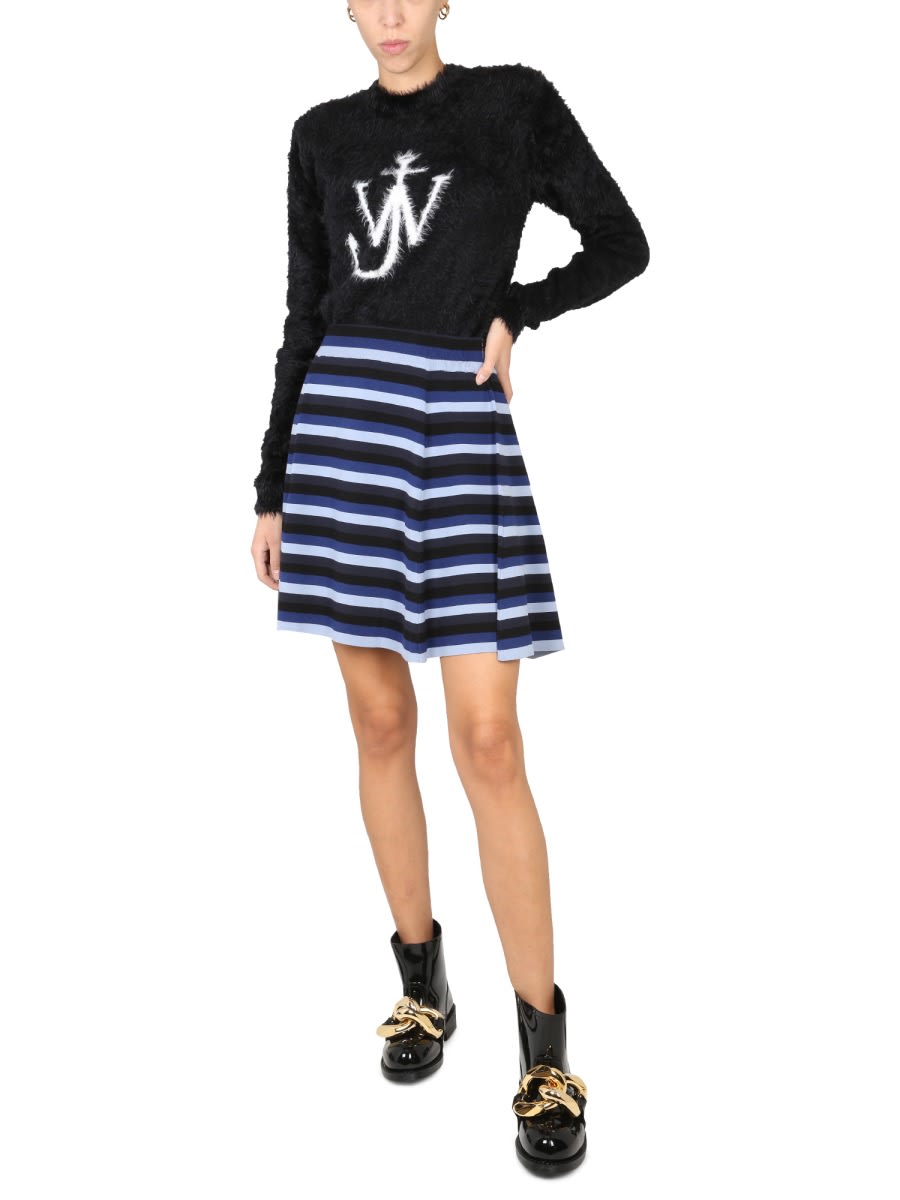 Jw Anderson Women Gonna Con Motivo A Righe In Black