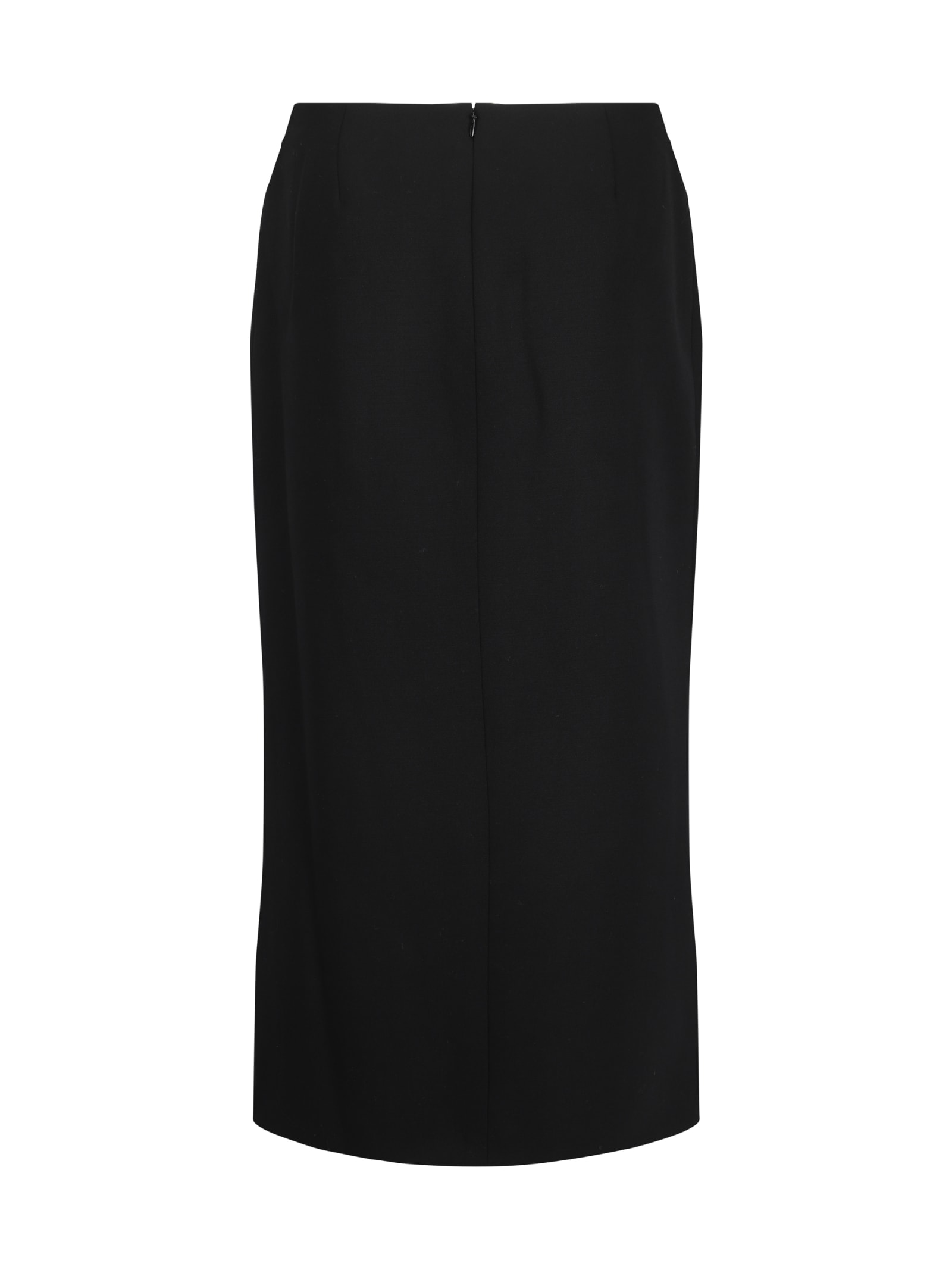 Shop Chloé Midi Skirt In Black