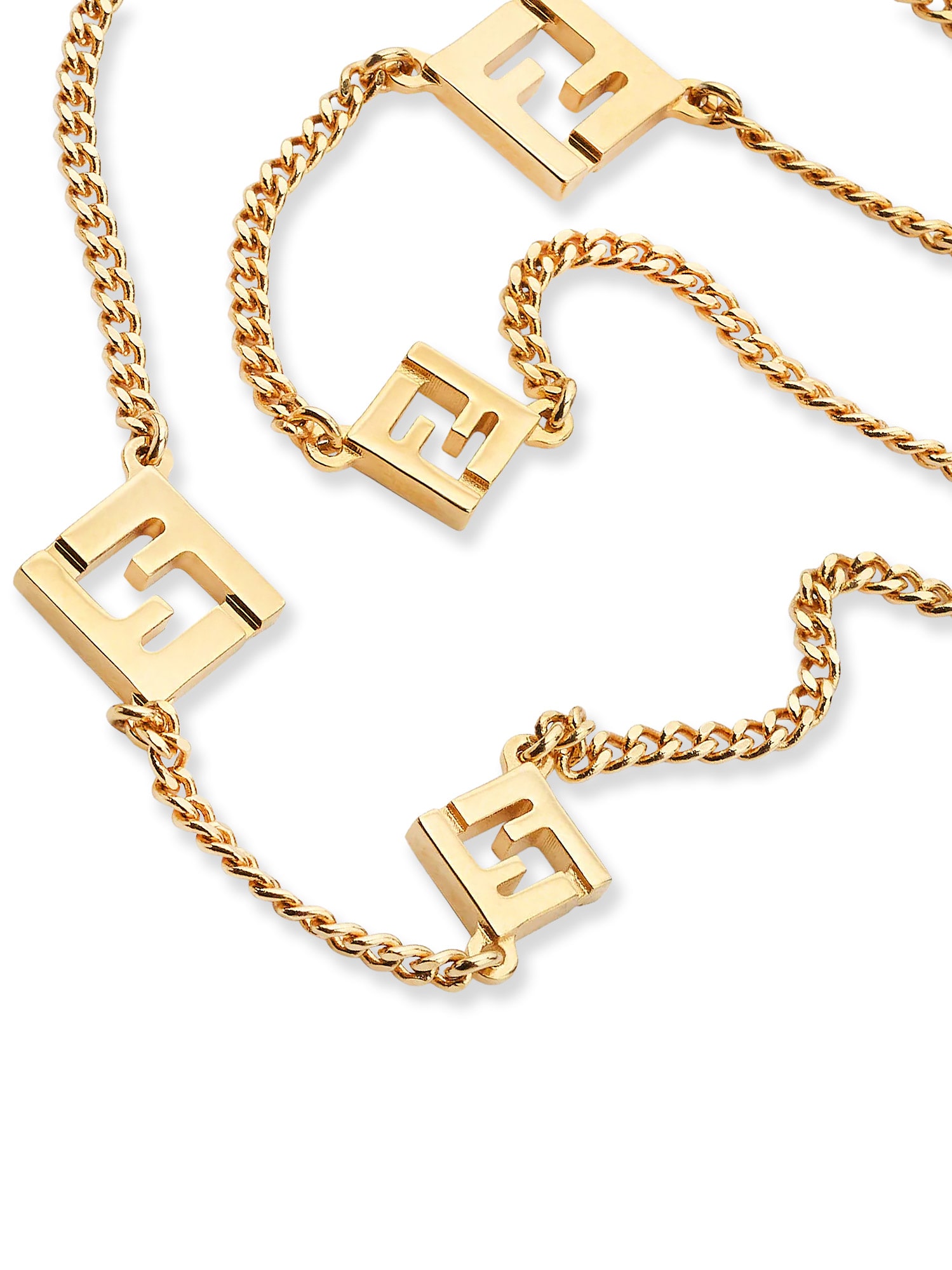 Fendi Adjustable Chain Link Necklace In Gold