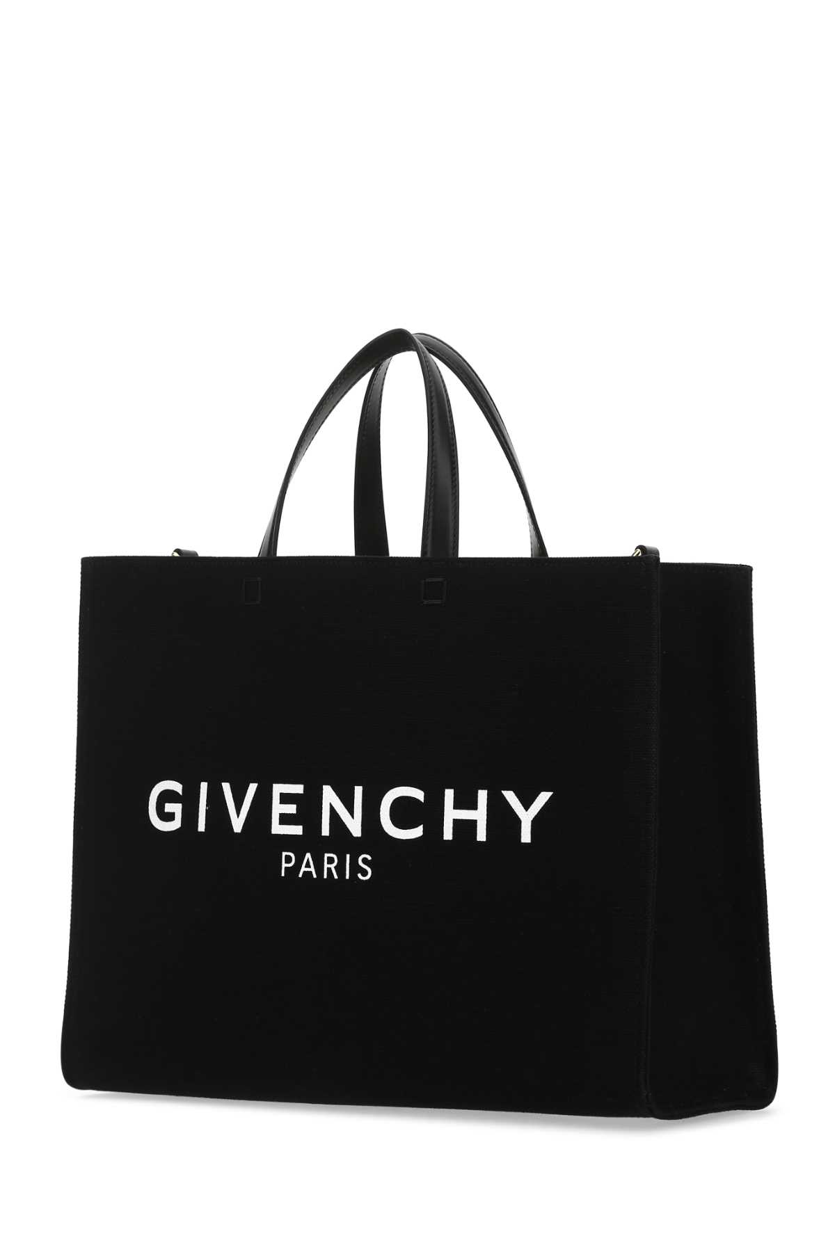 Shop Givenchy Black Canvas Medium G Shopping Bag In 001