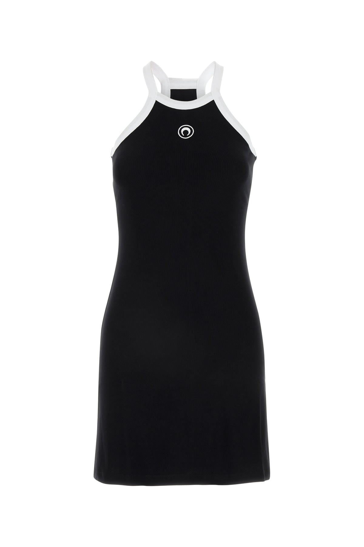 Moon Logo Ribbed Jersey Flare Dress