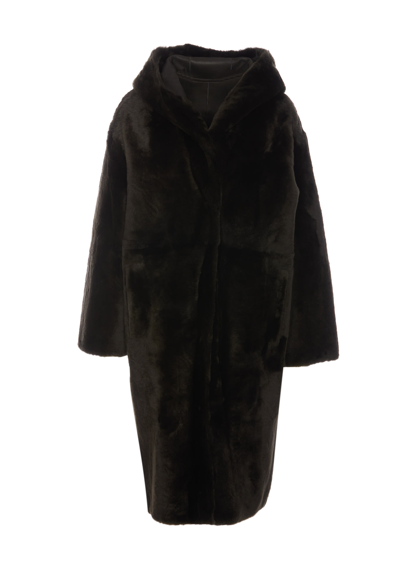 Shop Yves Salomon Merla Coat In Green