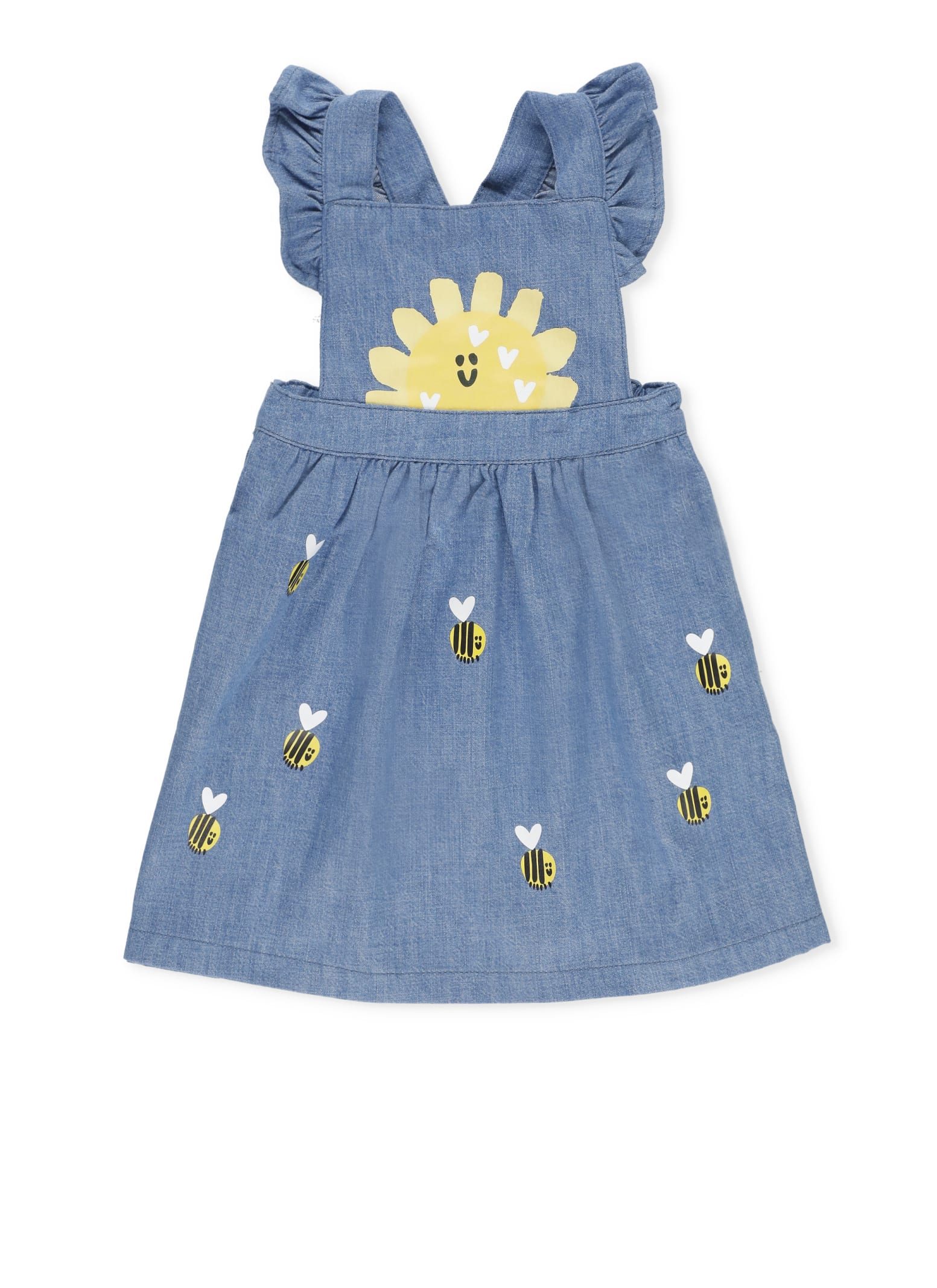 Stella Mccartney Babies' Cotton Dress With Print In Light Blue