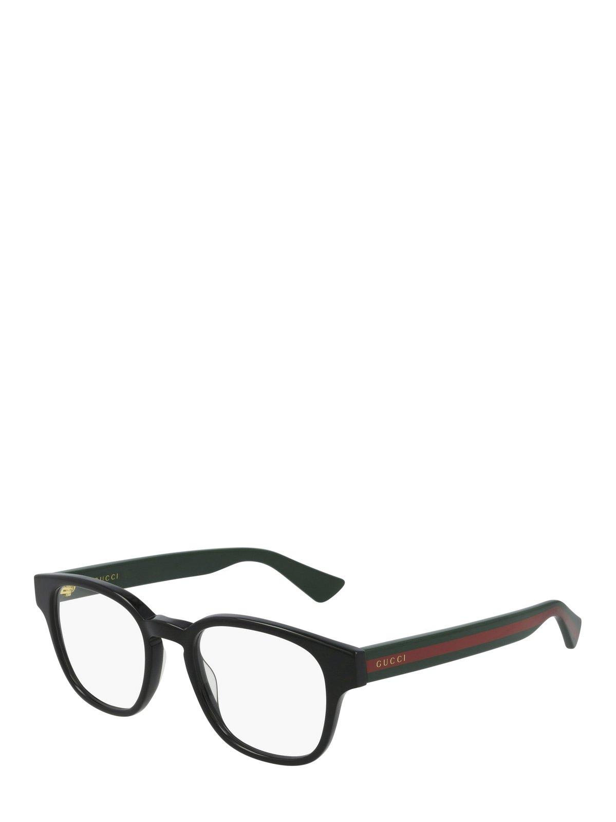 Shop Gucci Square Frame Glasses In 001 Black Green Transpare