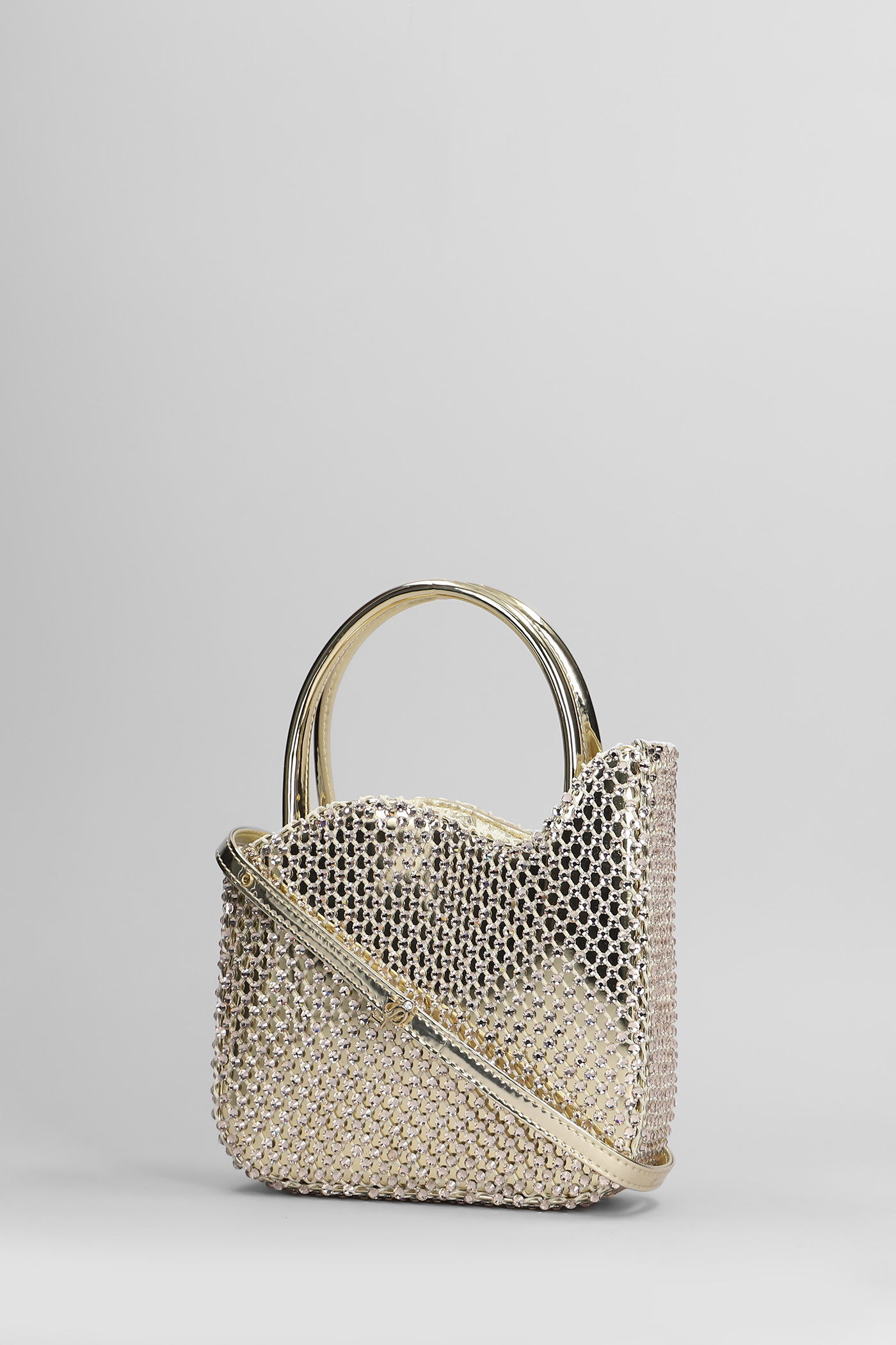 Shop Le Silla Mini Gilda Shoulder Bag In Platinum Leather