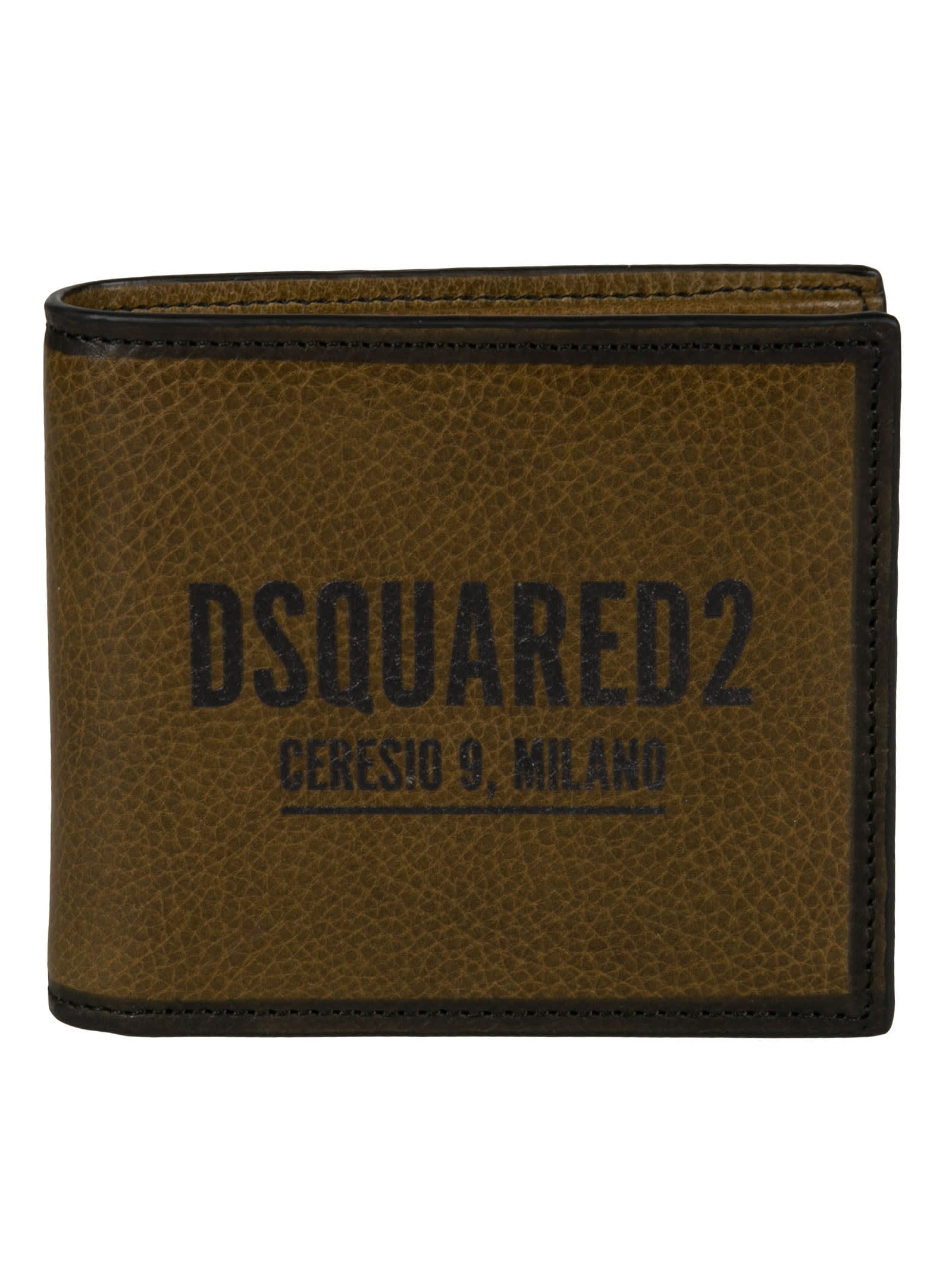 Dsquared2 Grained Leather Logo Billfold Wallet