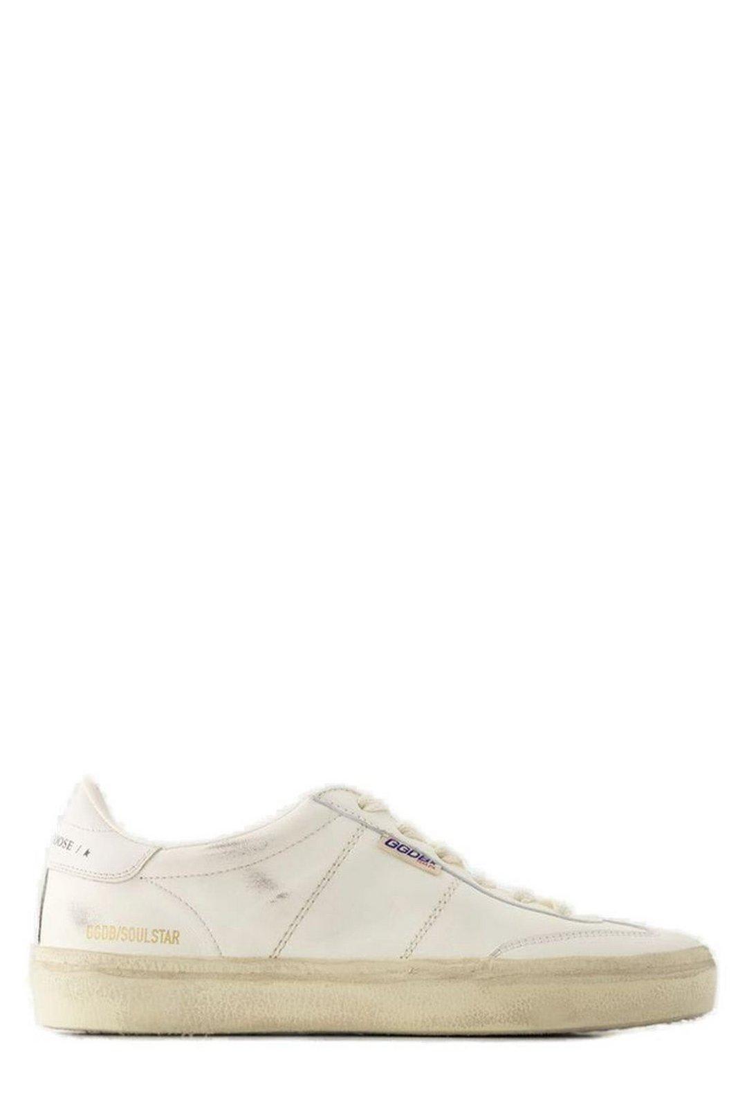 Shop Golden Goose Distressed-effect Low-top Sneakers In White