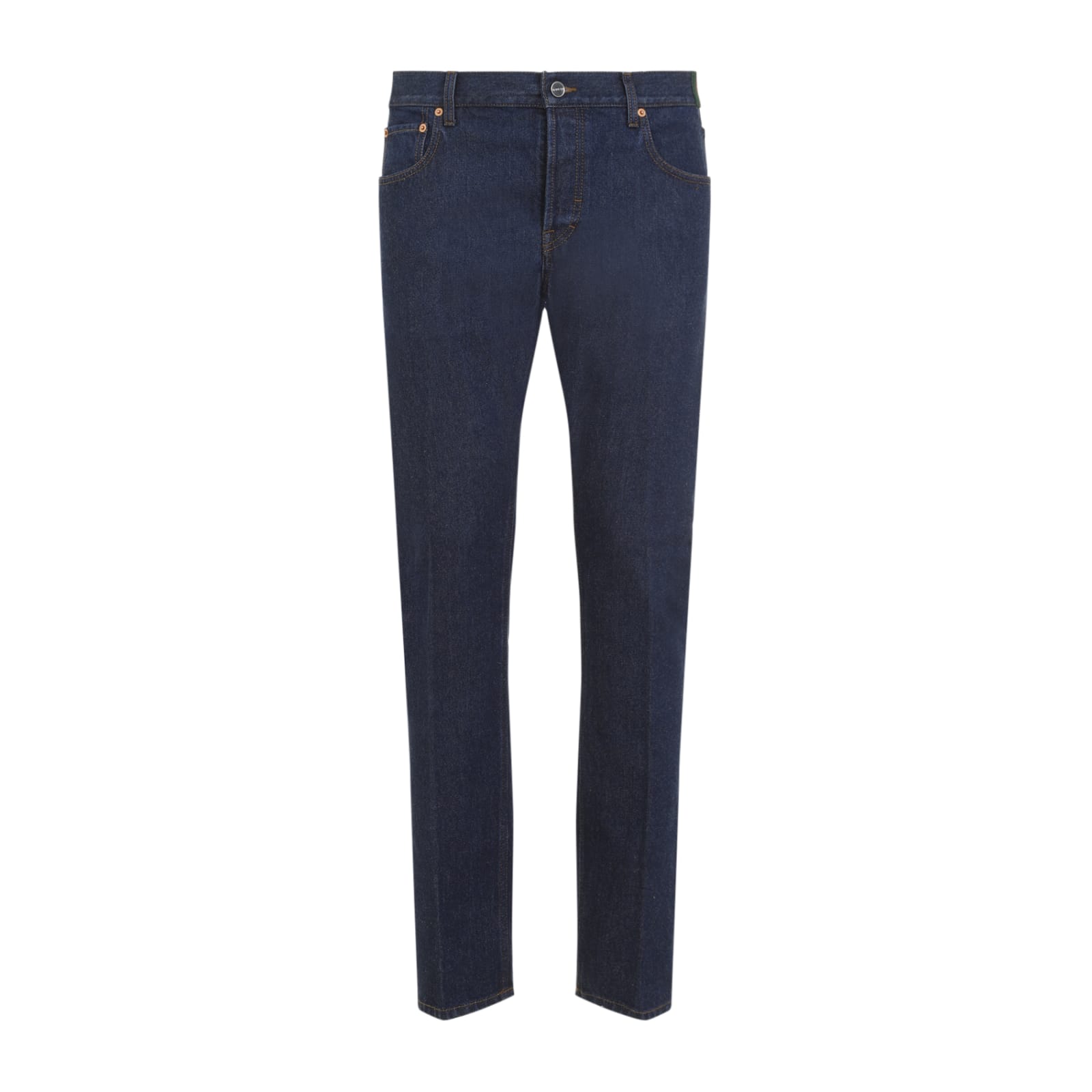 Shop Gucci New Tapered Jeans In Dark Blue Mix