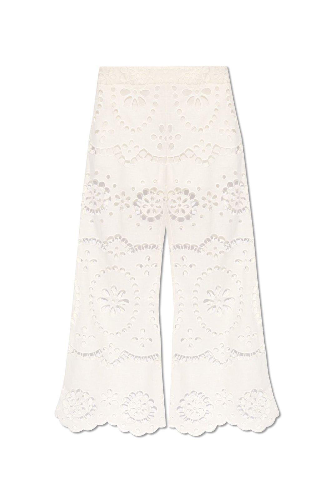 Shop Zimmermann Lexi Embroidered Flare Pants
