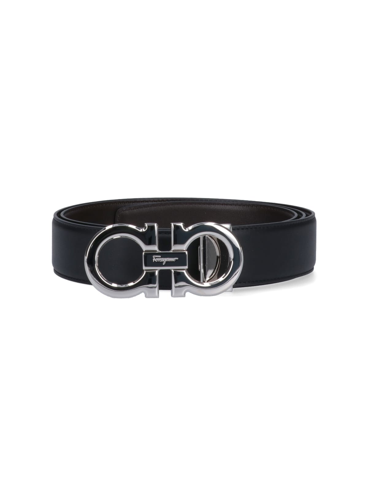 Shop Ferragamo Reversible Belt Gancini In Black