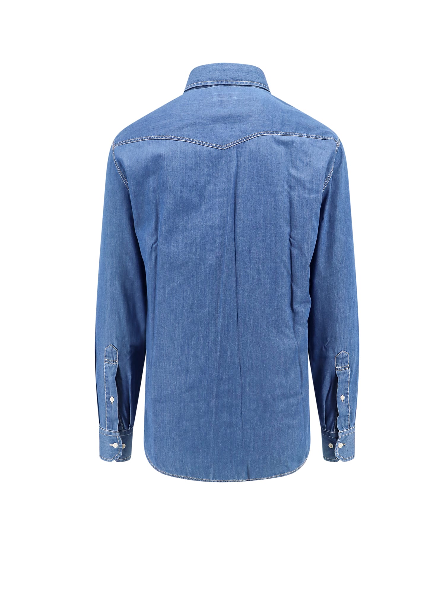 Shop Brunello Cucinelli Shirt In Blue
