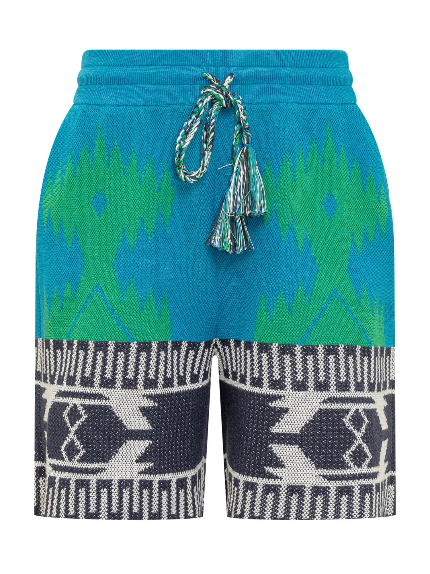Shop Alanui Icon Piquet Shorts In Blue Forest