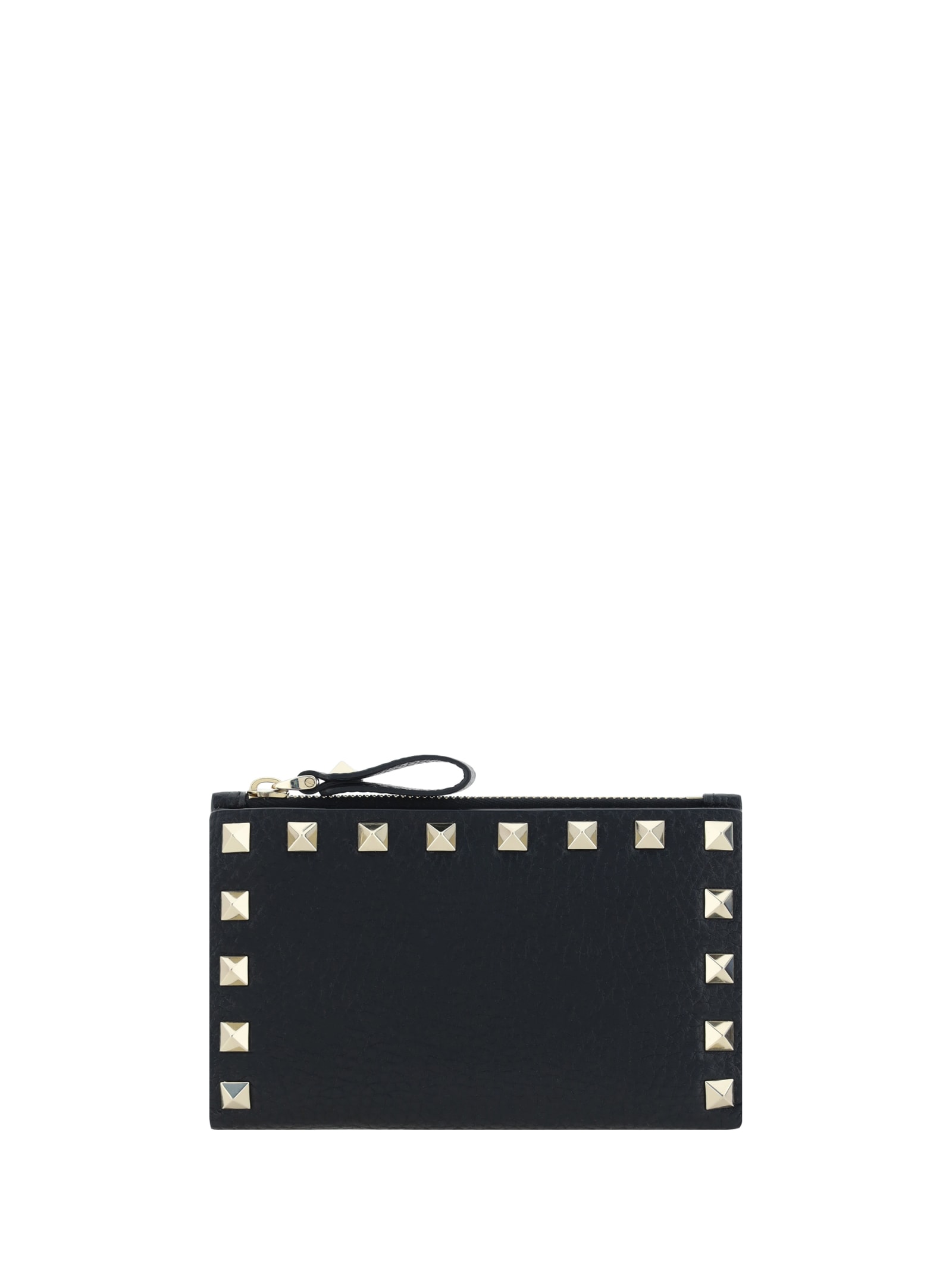 Shop Valentino Garavani Rockstud Wallet In Nero