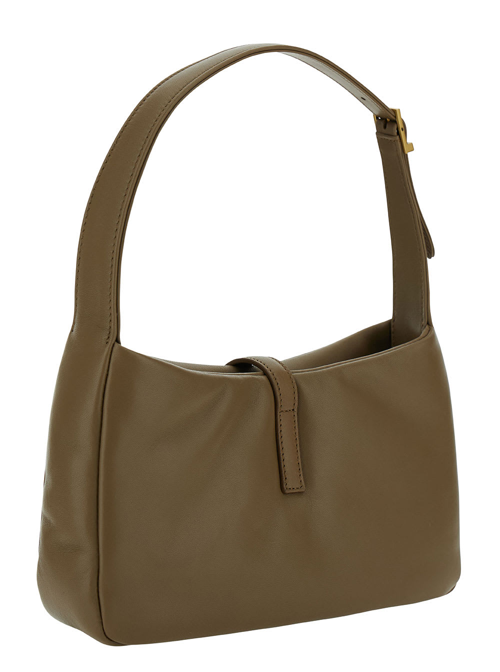 Saint Laurent Le 5 À 7 Padded Beige Shoulder Bag With Logo Detail In Padded Leather Woman In Sand