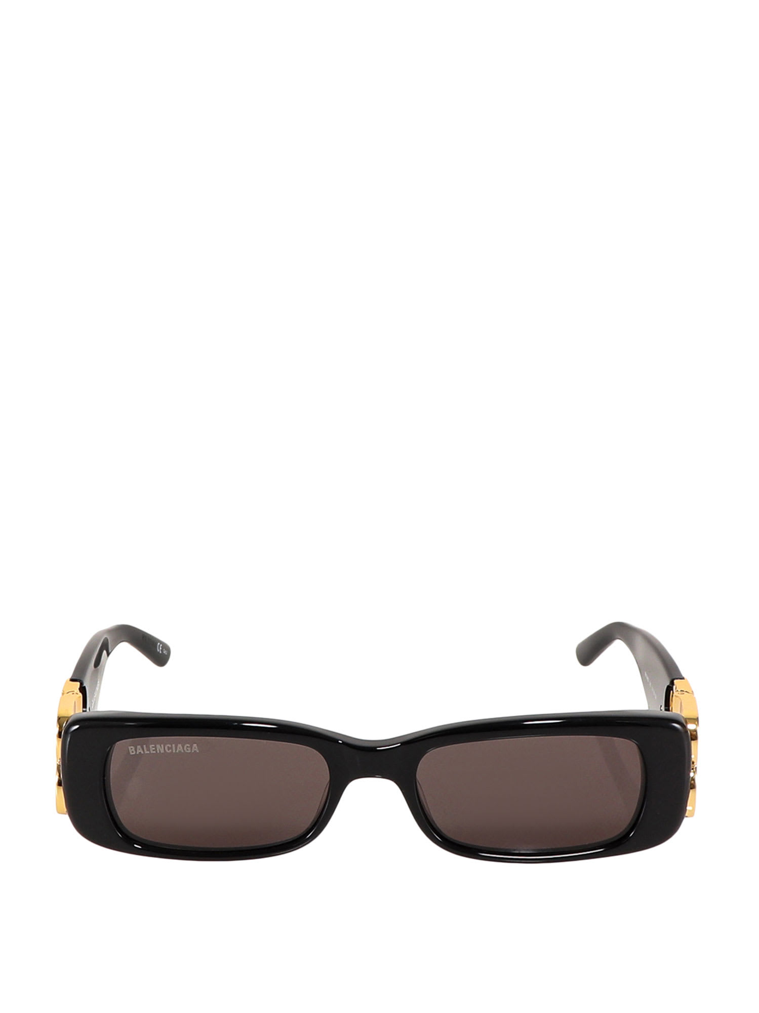 Shop Balenciaga Dynasty Rectangle Sunglasses In Black