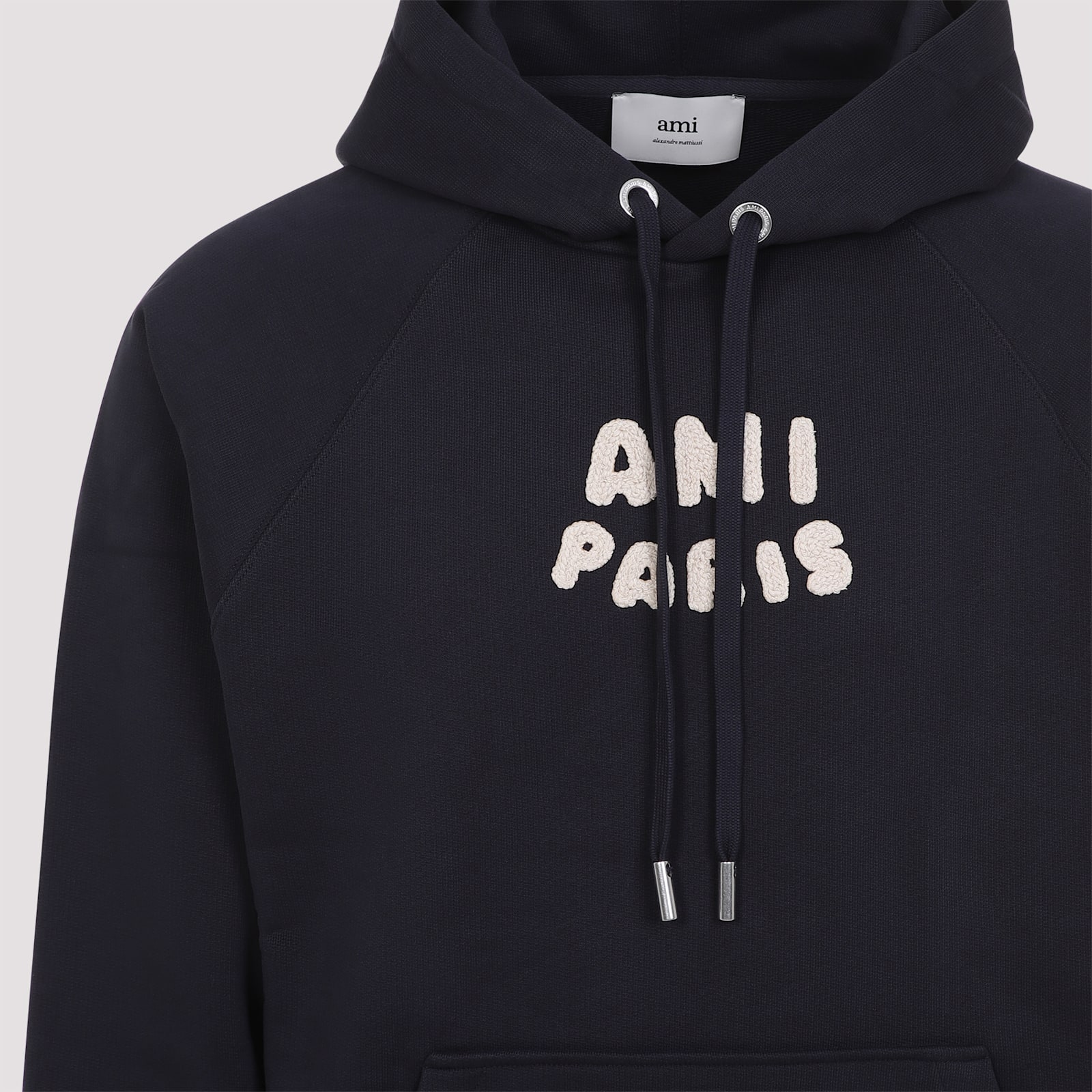 Ami Alexandre Mattiussi Logo-print Hoodie In Blue