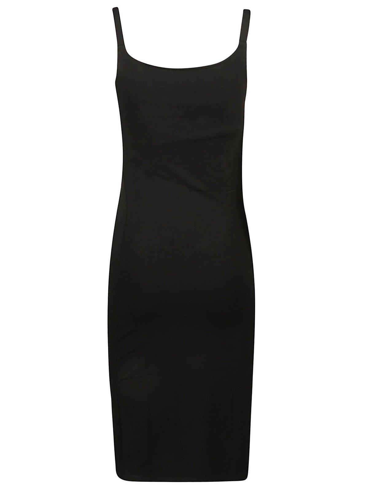 Shop Rabanne Stud Embellished Ruched Asymmetric Dress In Nero