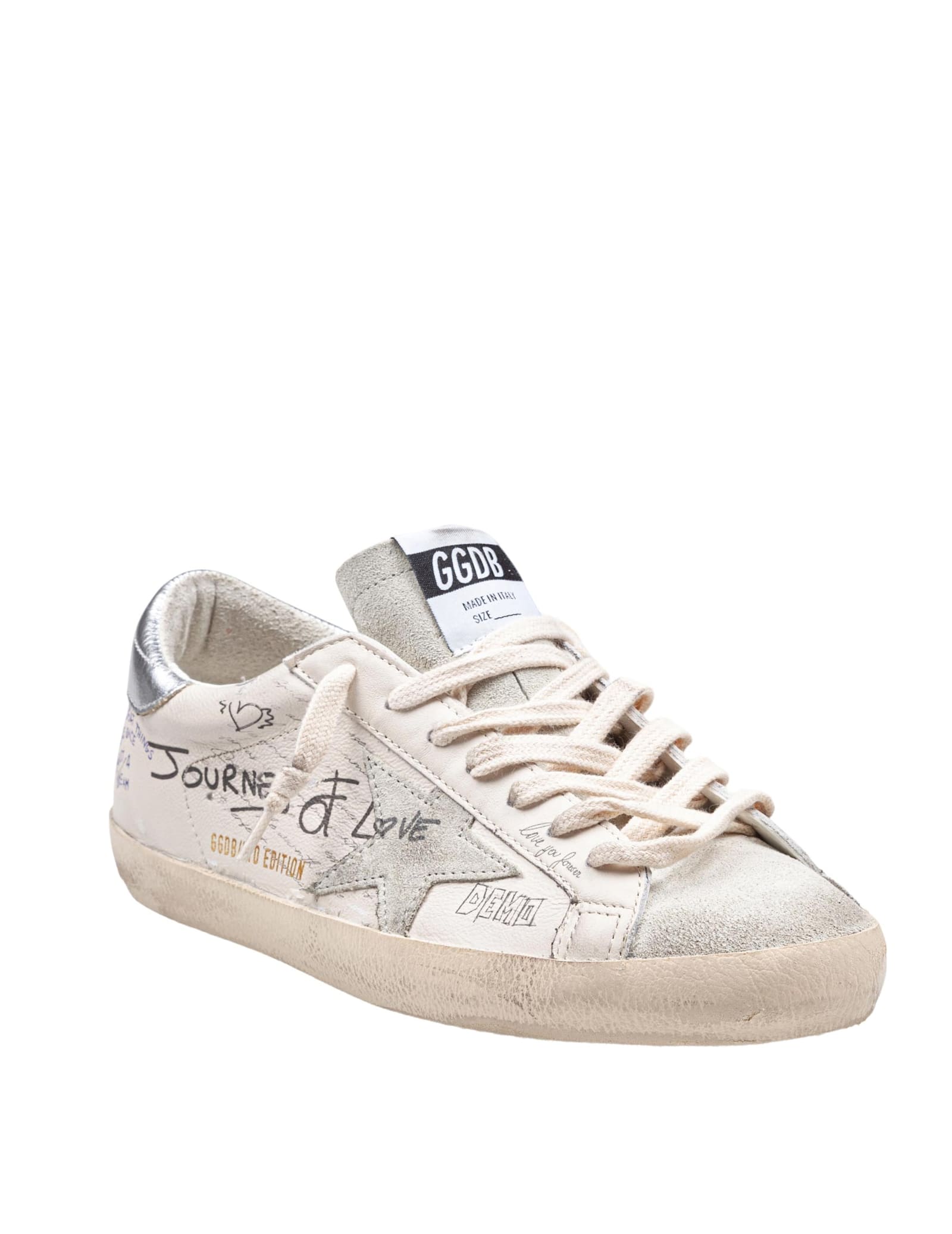 Golden Goose Men's Super-star Sneaker In White/silver