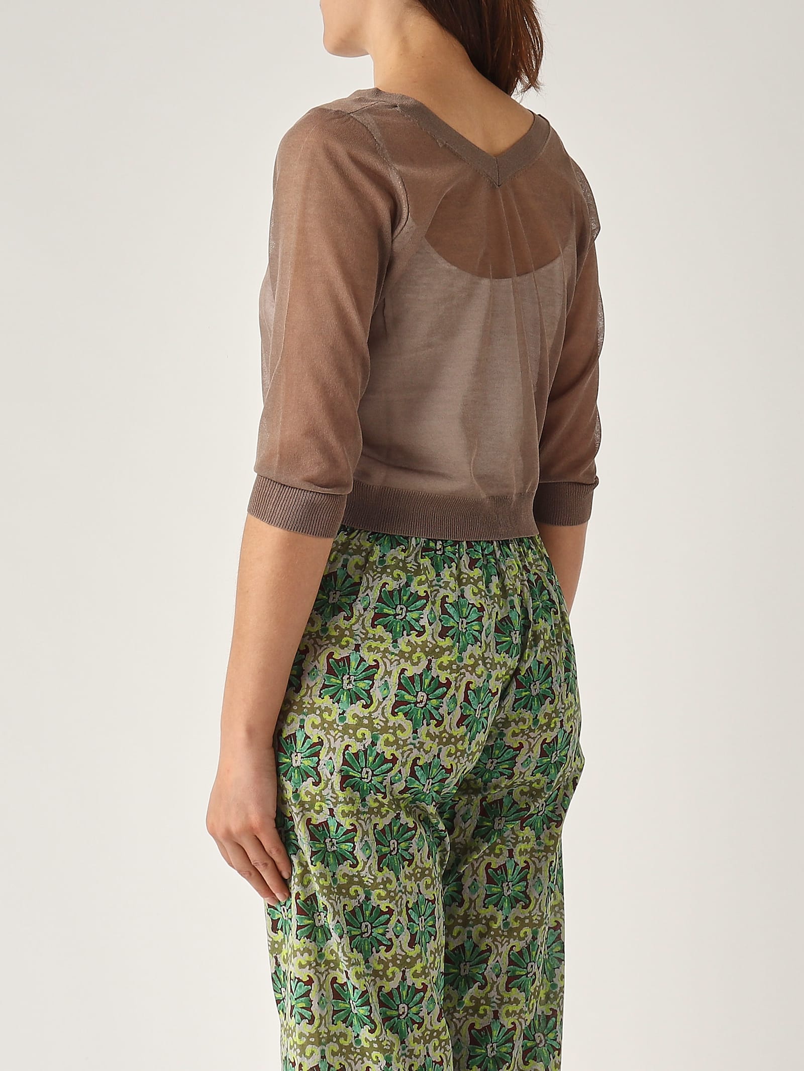 Maliparmi Cardigan Tulle Cardigan In Brown