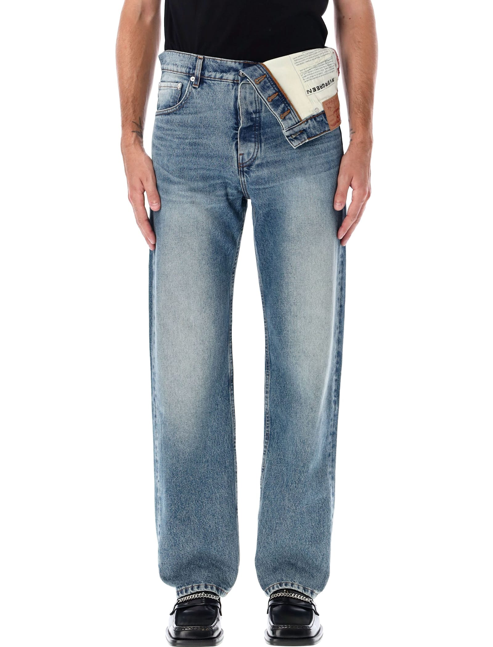 Y/PROJECT ASYMMETRIC WAIST JEANS 