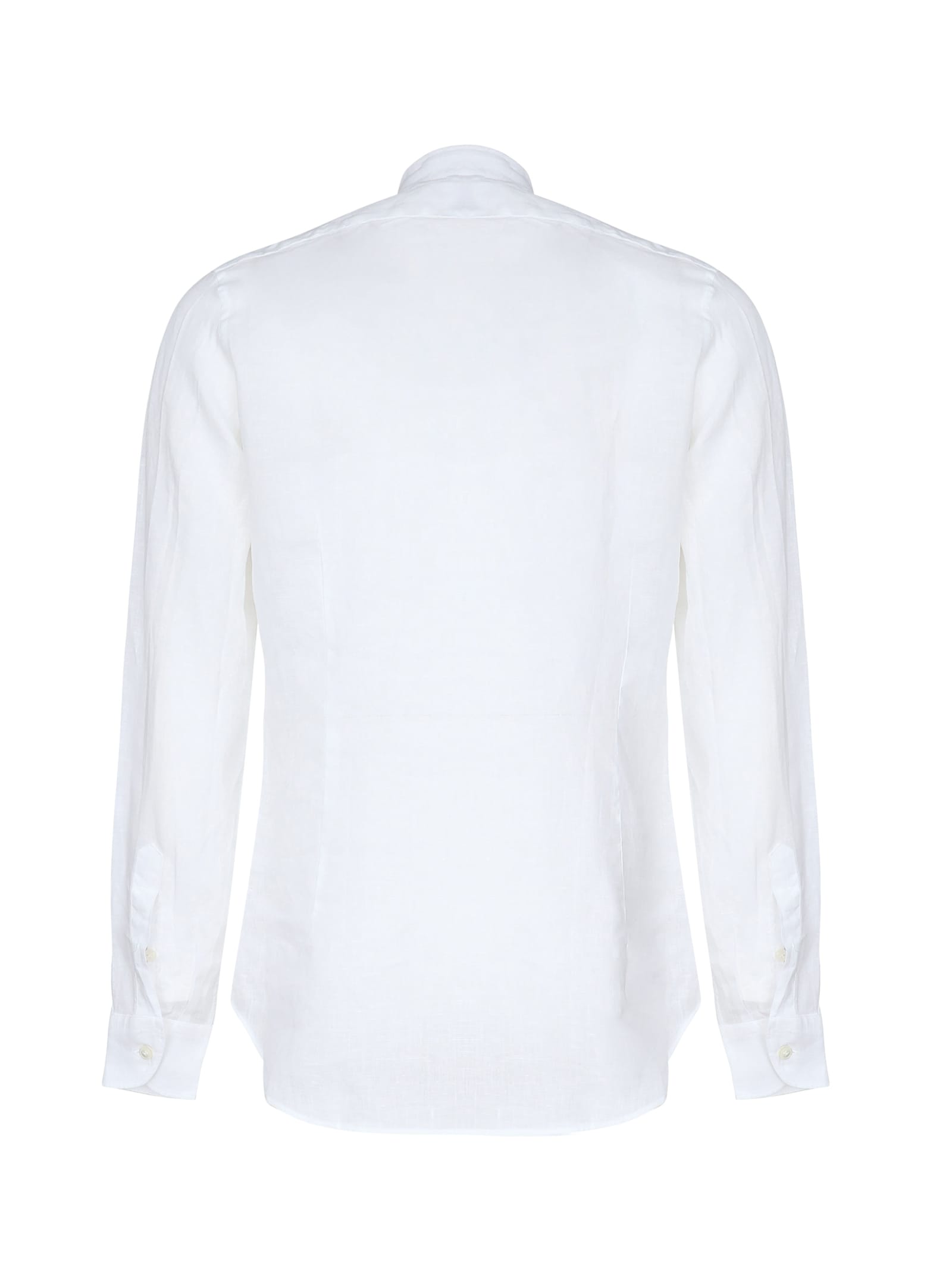 Shop Eleventy Linen Shirt In White