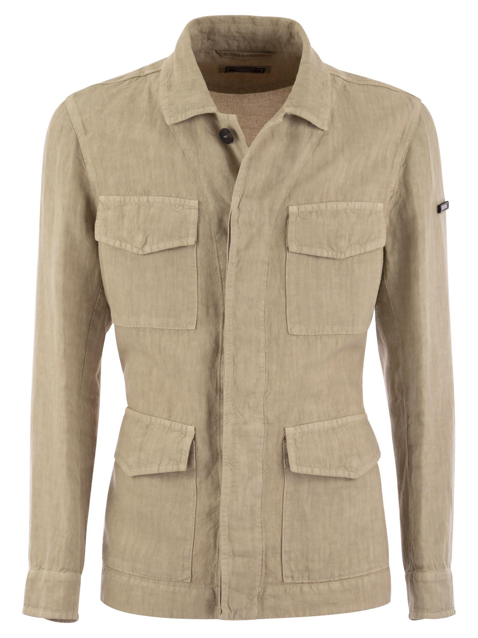Pure Linen Canvas Safari Jacket