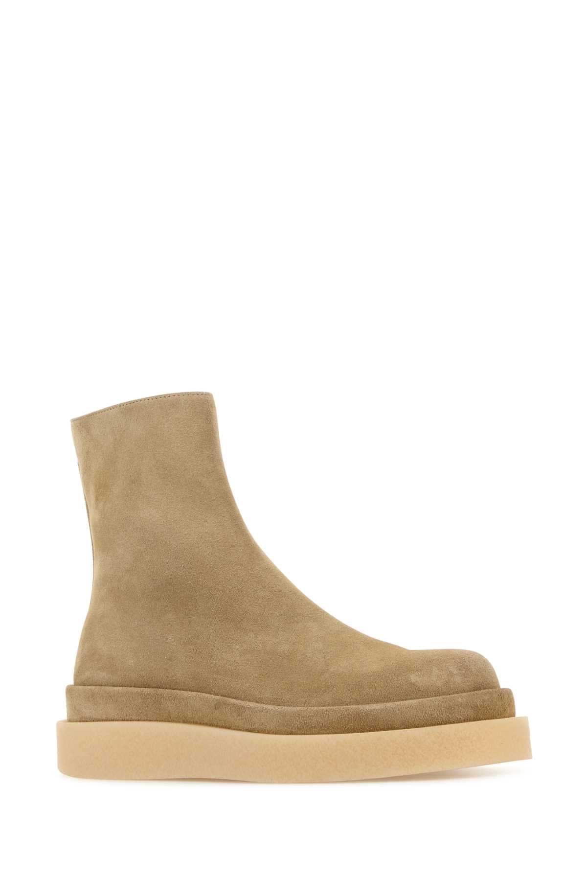 JIL SANDER SAND SUEDE ANKLE BOOTS 